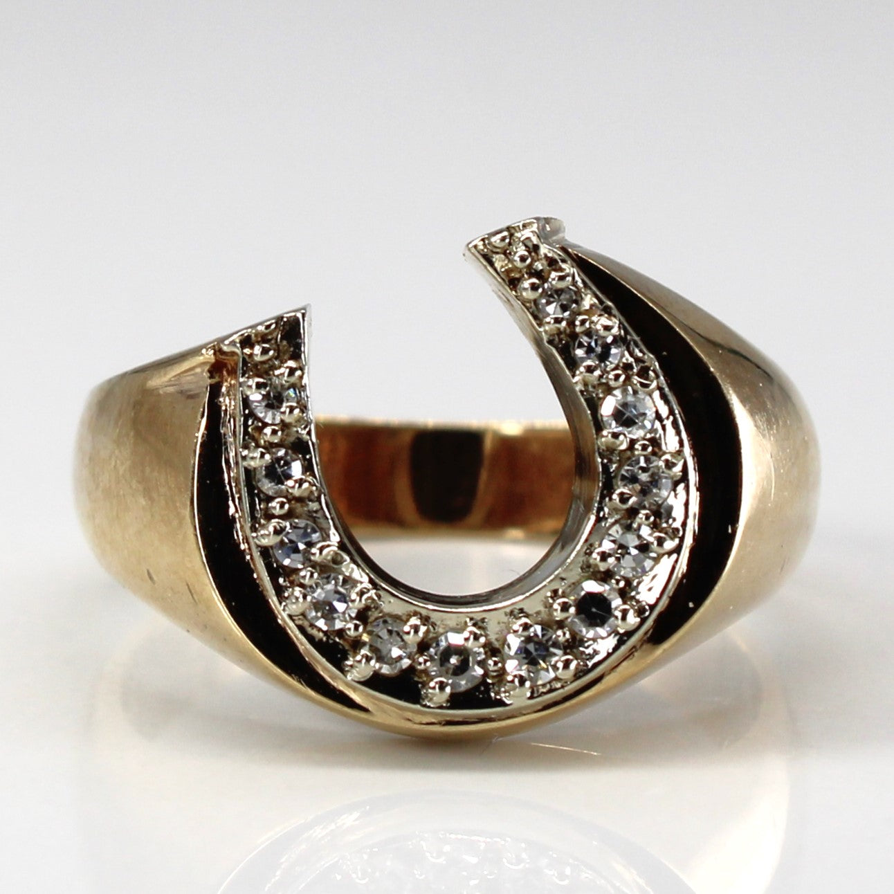 Horse Shoe Design Diamond Ring | 0.25ctw | SZ 9 |
