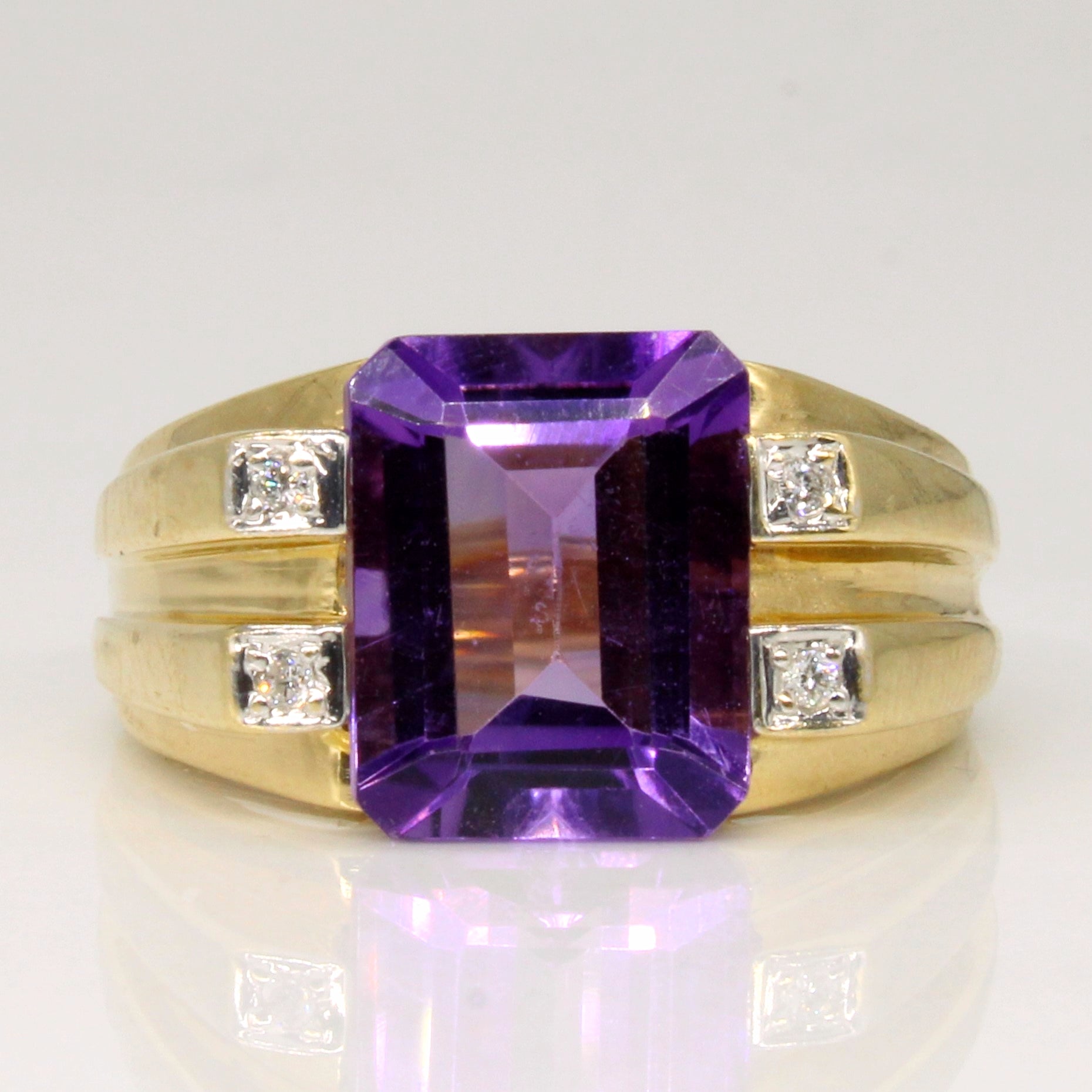 Amethyst & Diamond Cocktail Ring | 3.35ct, 0.03ctw | SZ 6.75 |