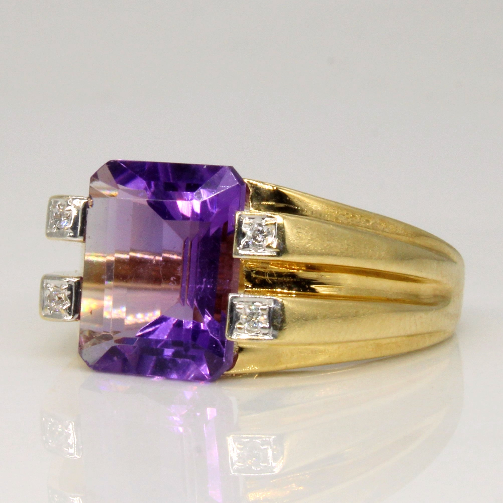 Amethyst & Diamond Cocktail Ring | 3.35ct, 0.03ctw | SZ 6.75 |
