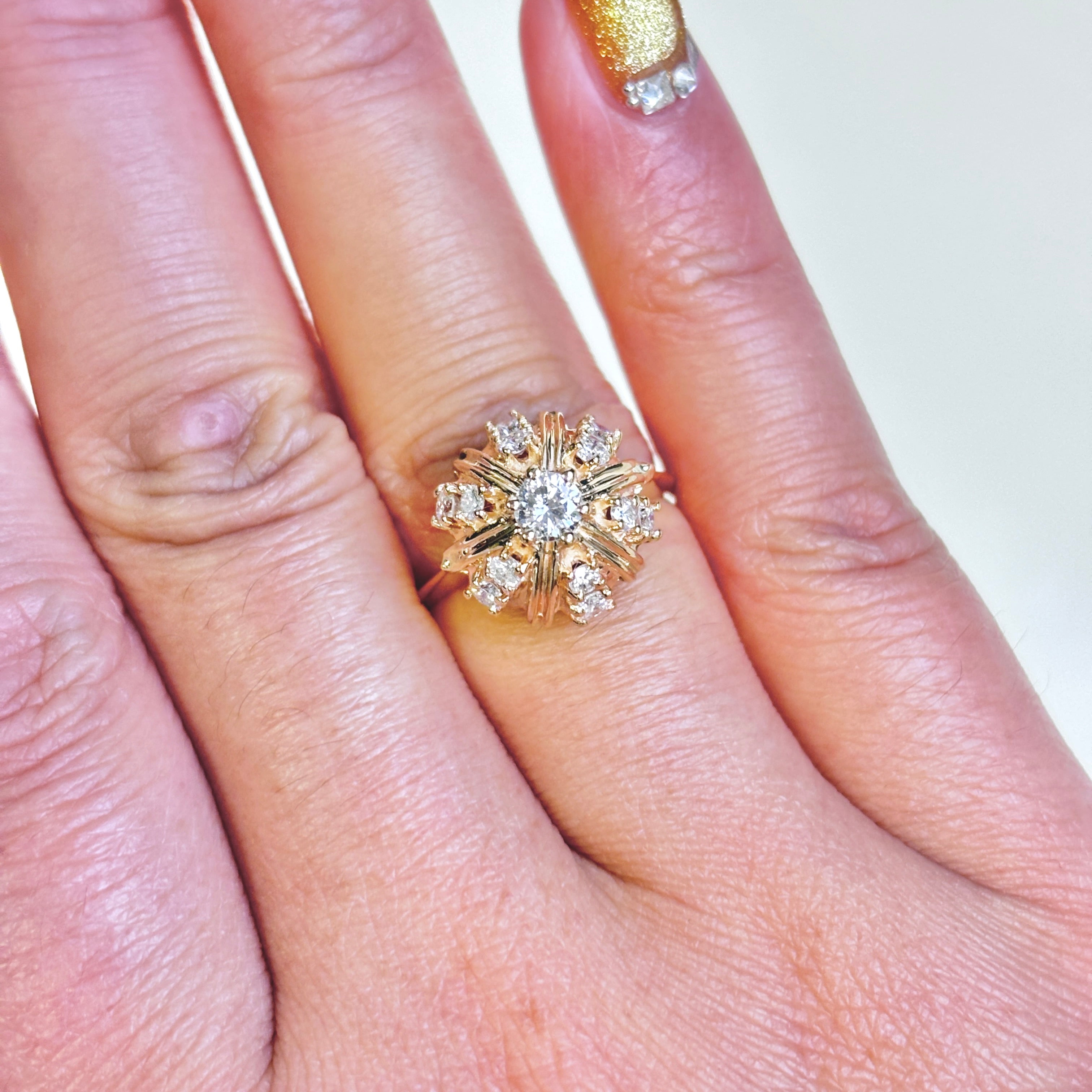 14k Yellow Gold Domed Diamond Ring | 0.61ctw | SZ 5.5