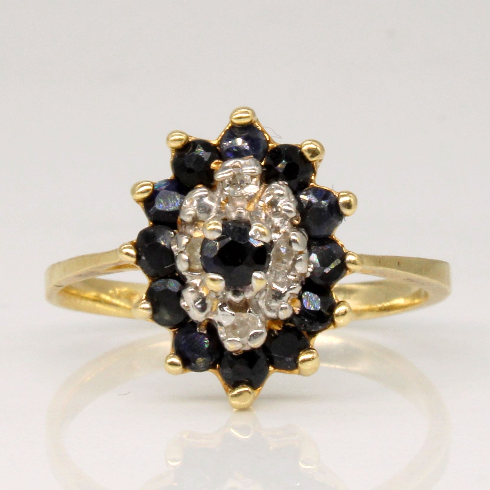 Sapphire & Diamond Cluster Ring | 0.58ctw, 0.02ctw | SZ 6.25 |