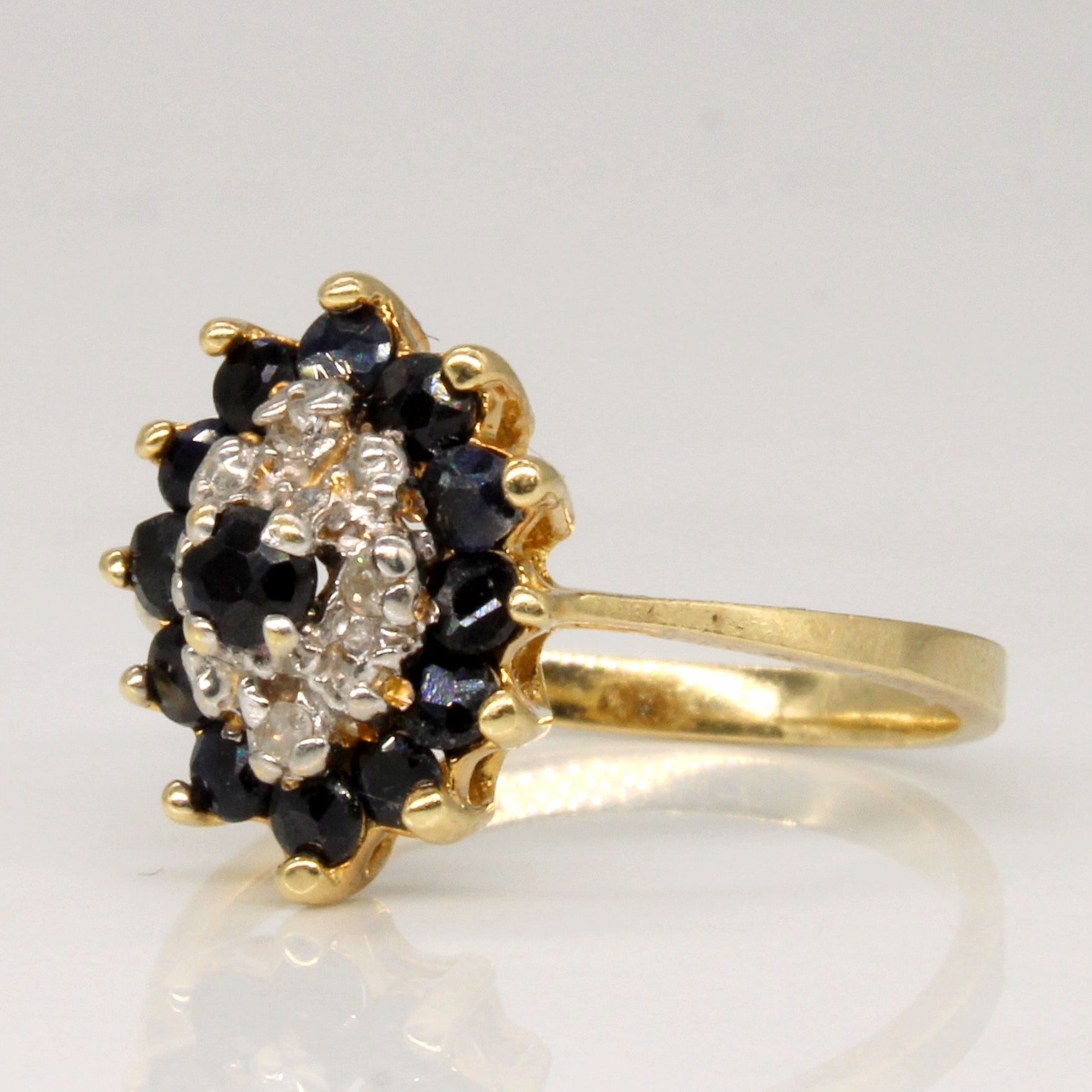 Sapphire & Diamond Cluster Ring | 0.58ctw, 0.02ctw | SZ 6.25 |