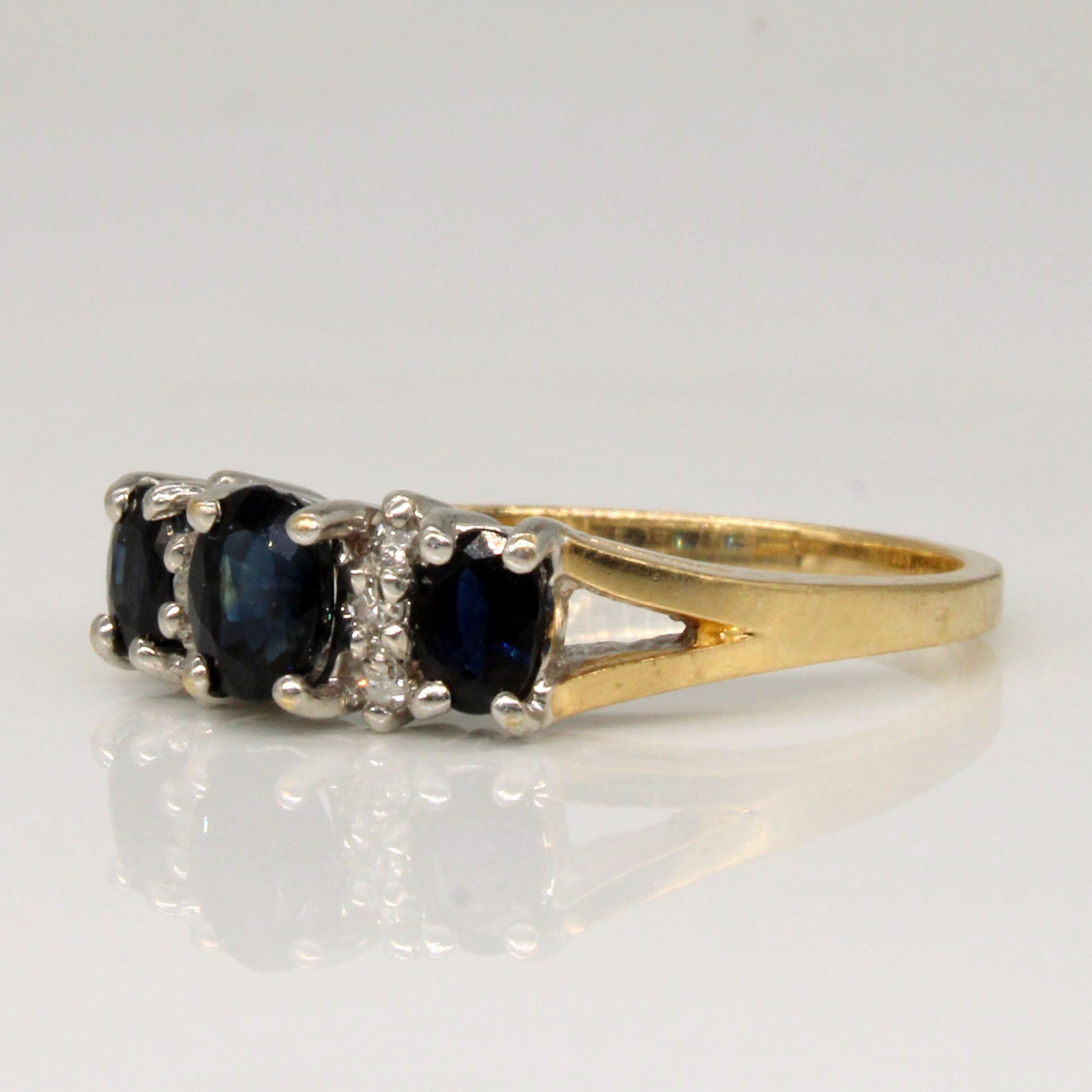 Sapphire & Diamond Ring | 0.88ctw, 0.05ctw | SZ 6.5 |