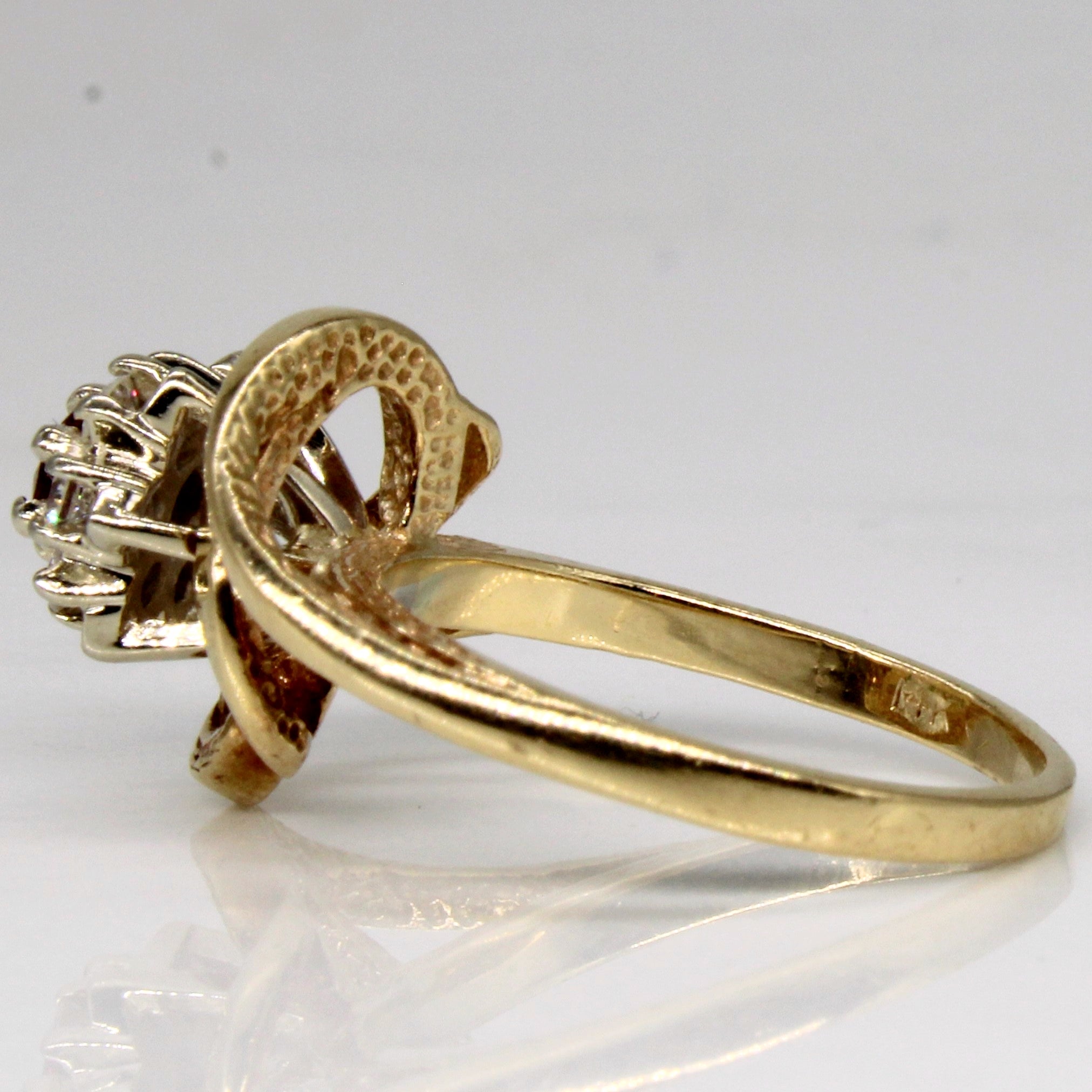 Diamond & Ruby Cluster Set Ring | 0.12ctw, 0.10ct | SZ 5.5 |