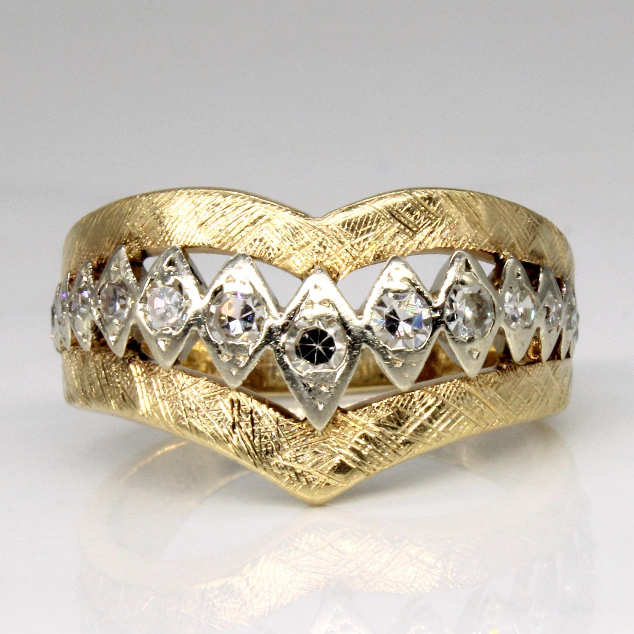 Diamond Shield Ring | 0.35ctw | SZ 7.5 |