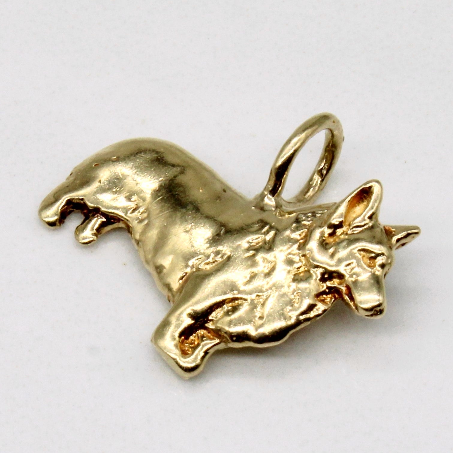 14k Yellow Gold Corgi Charm