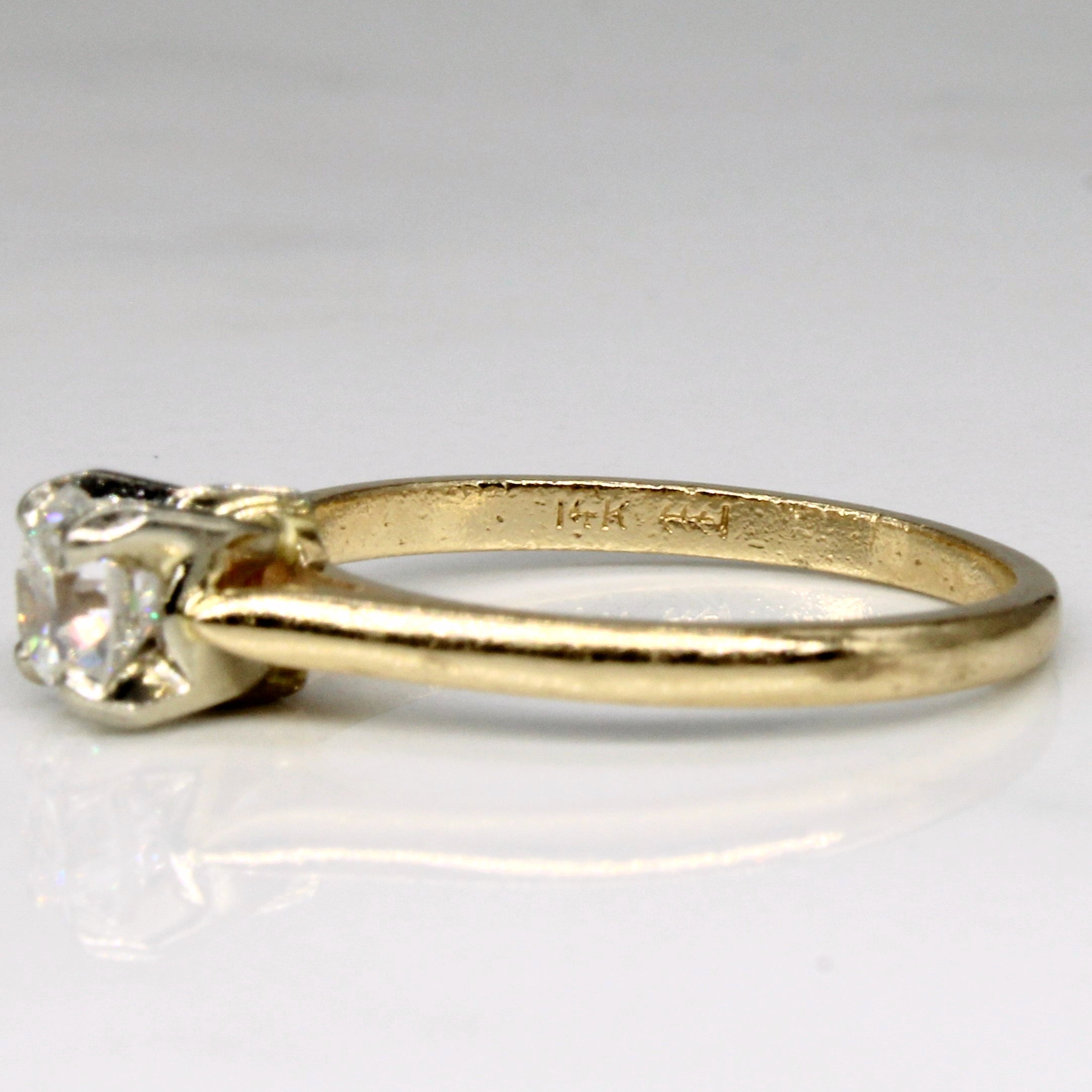 Bague de fiançailles solitaire en diamant taille ancienne européenne | 0,48 ct | Taille 5,75 |