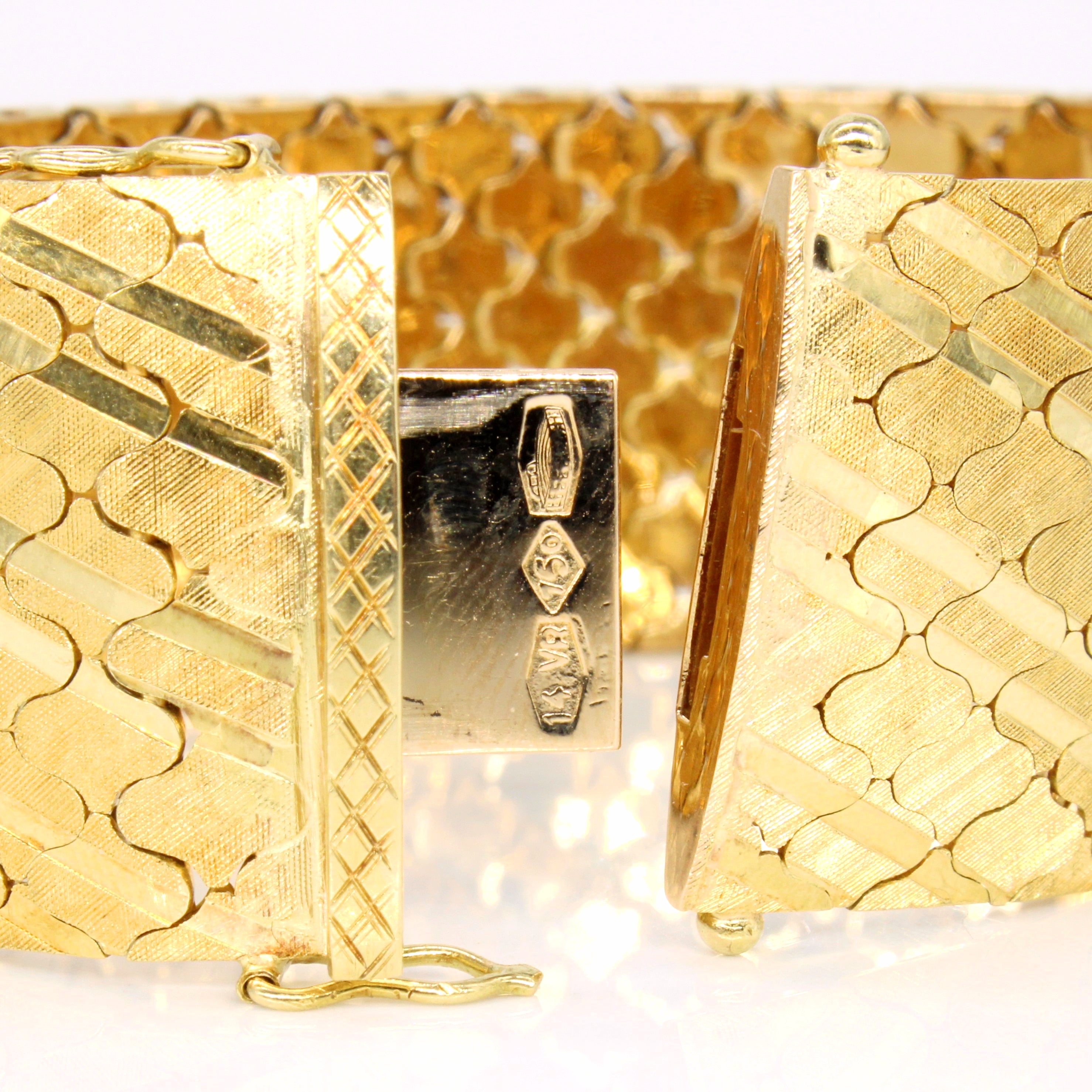 18k Italian Tri Tone Gold Vintage Bracelet | 7.5" |