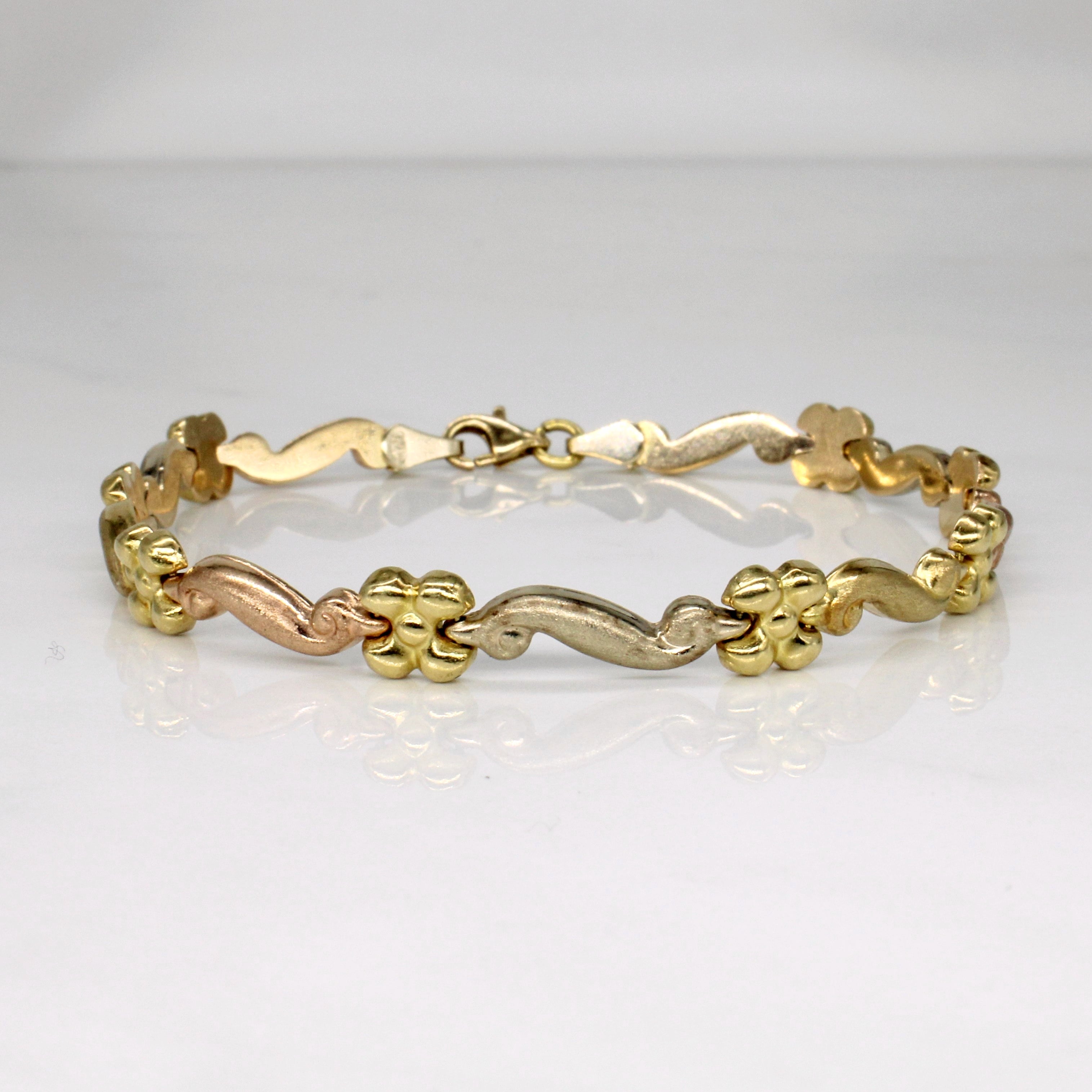 18k Tri Tone Gold Bracelet | 8" |