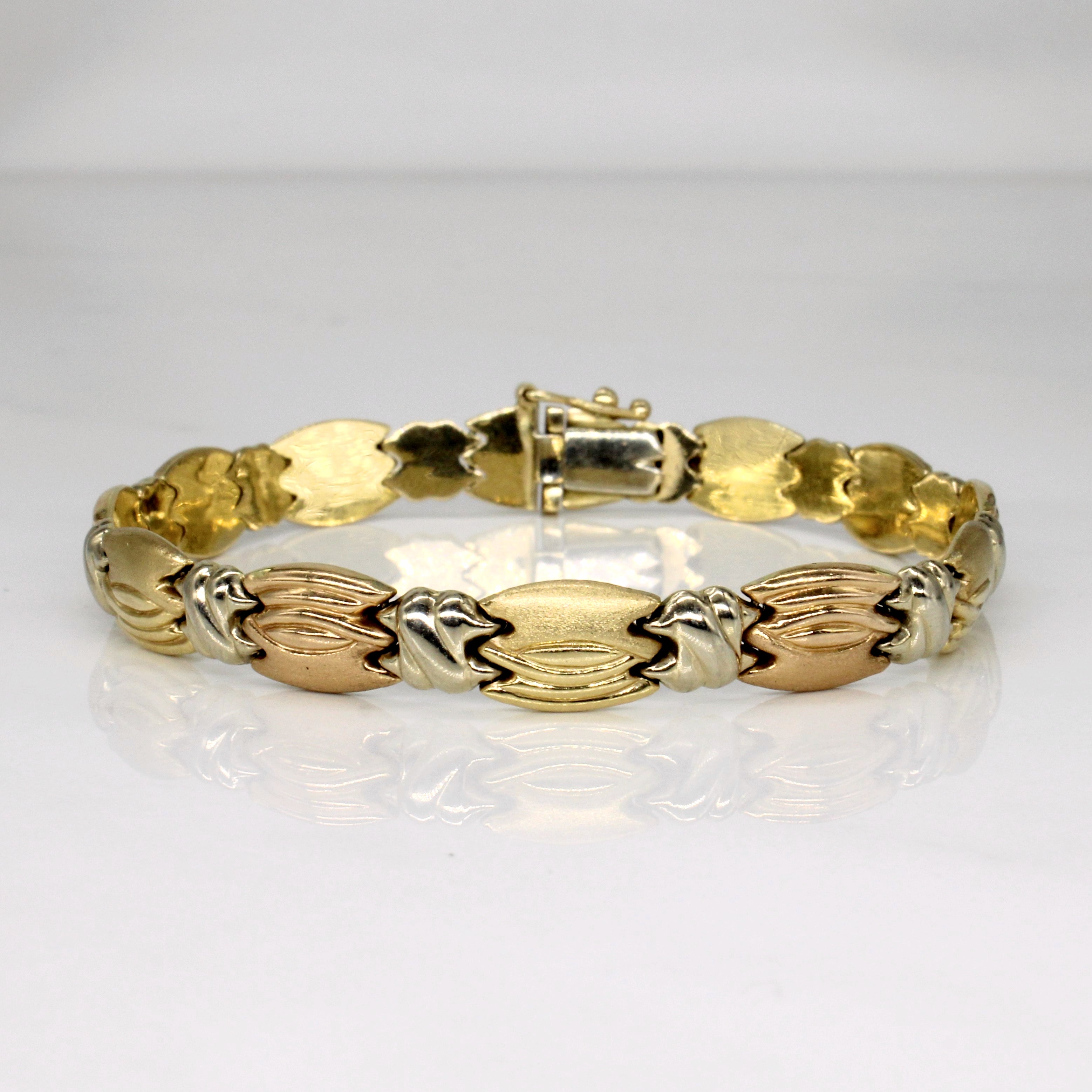 14k Tri Tone Gold Bracelet | 7.5" |