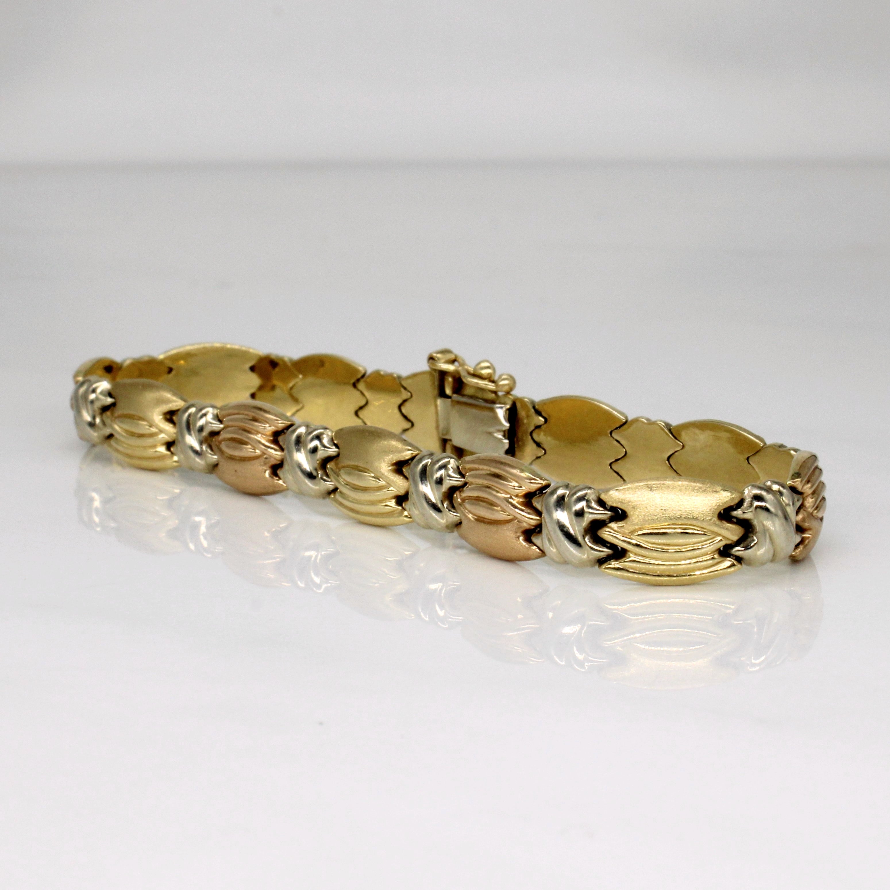 14k Tri Tone Gold Bracelet | 7.5" |