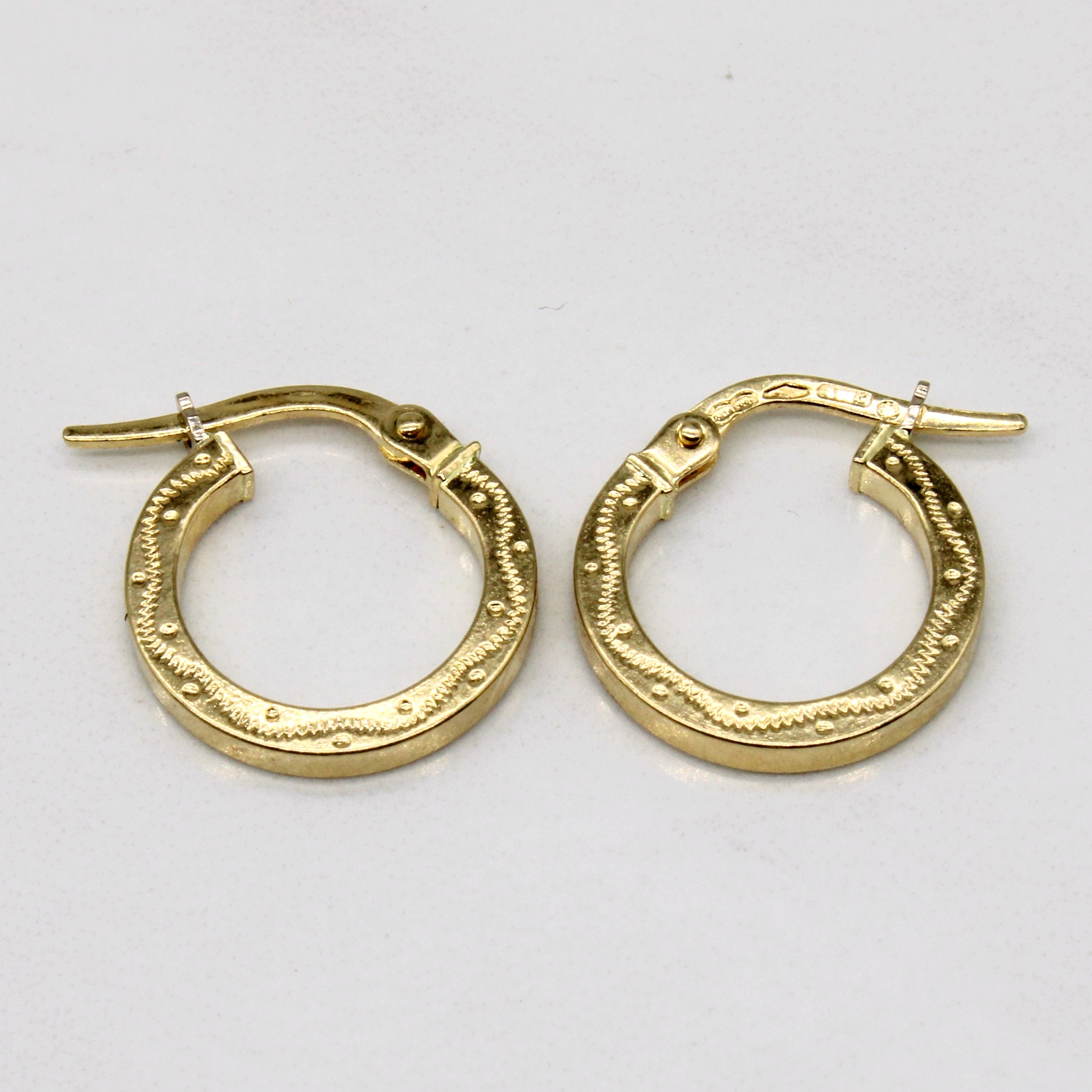 18k Yellow Gold Hoop Earrings
