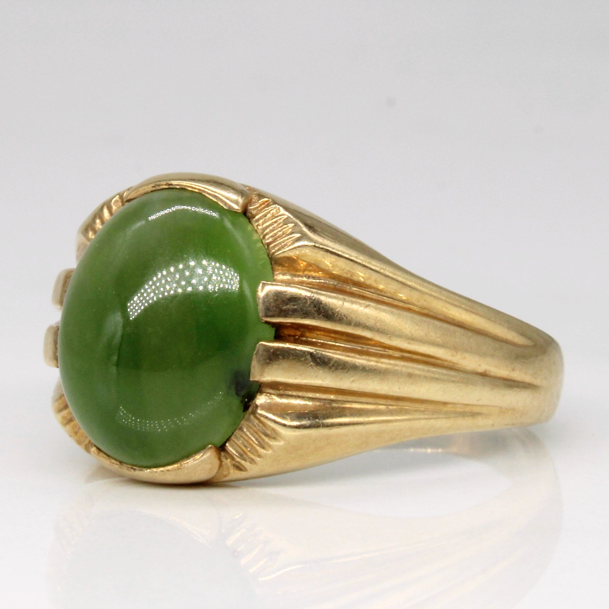 Nephrite Jade Cocktail Ring | 3.45ct | SZ 10 |