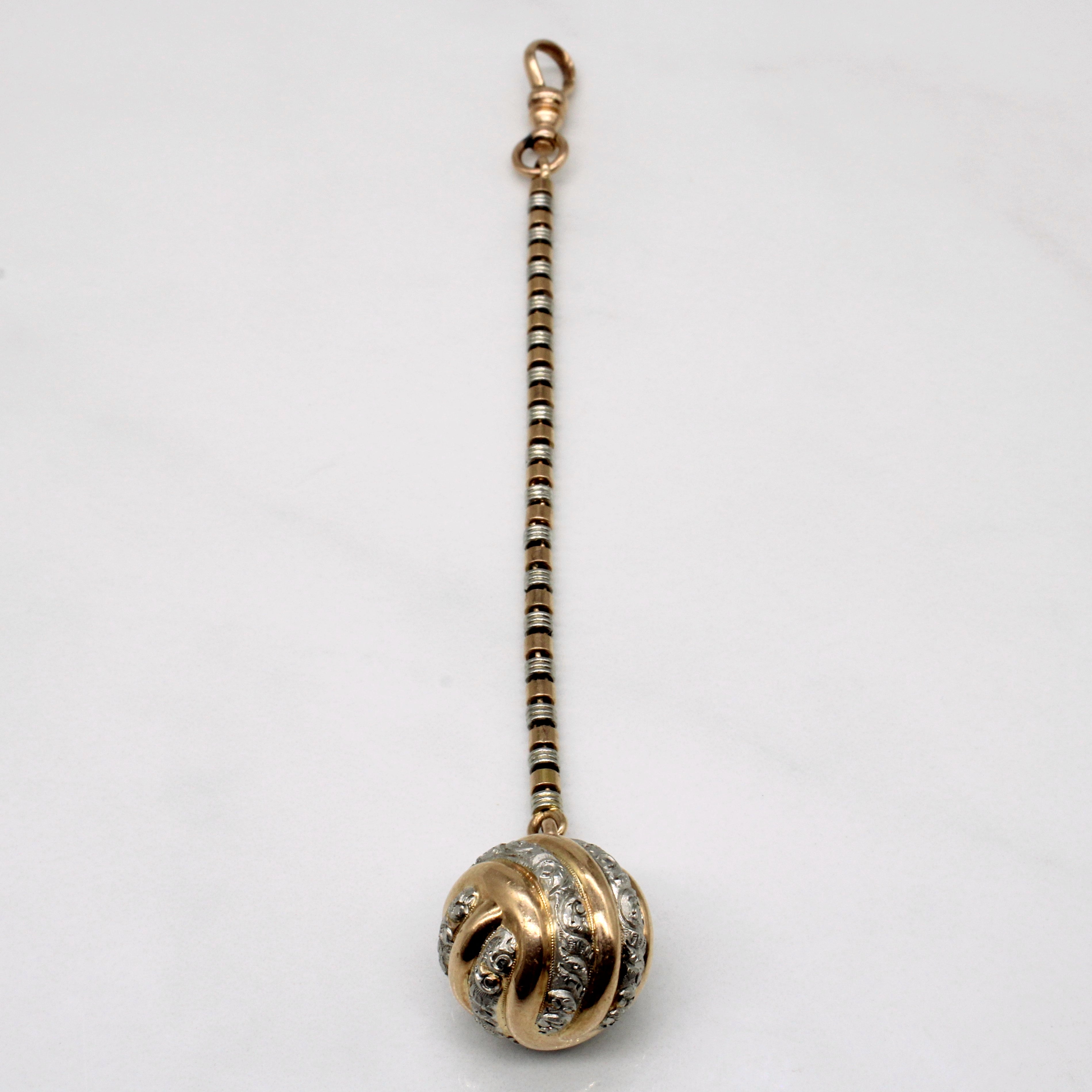 14k Two Tone Gold Sphere Charm