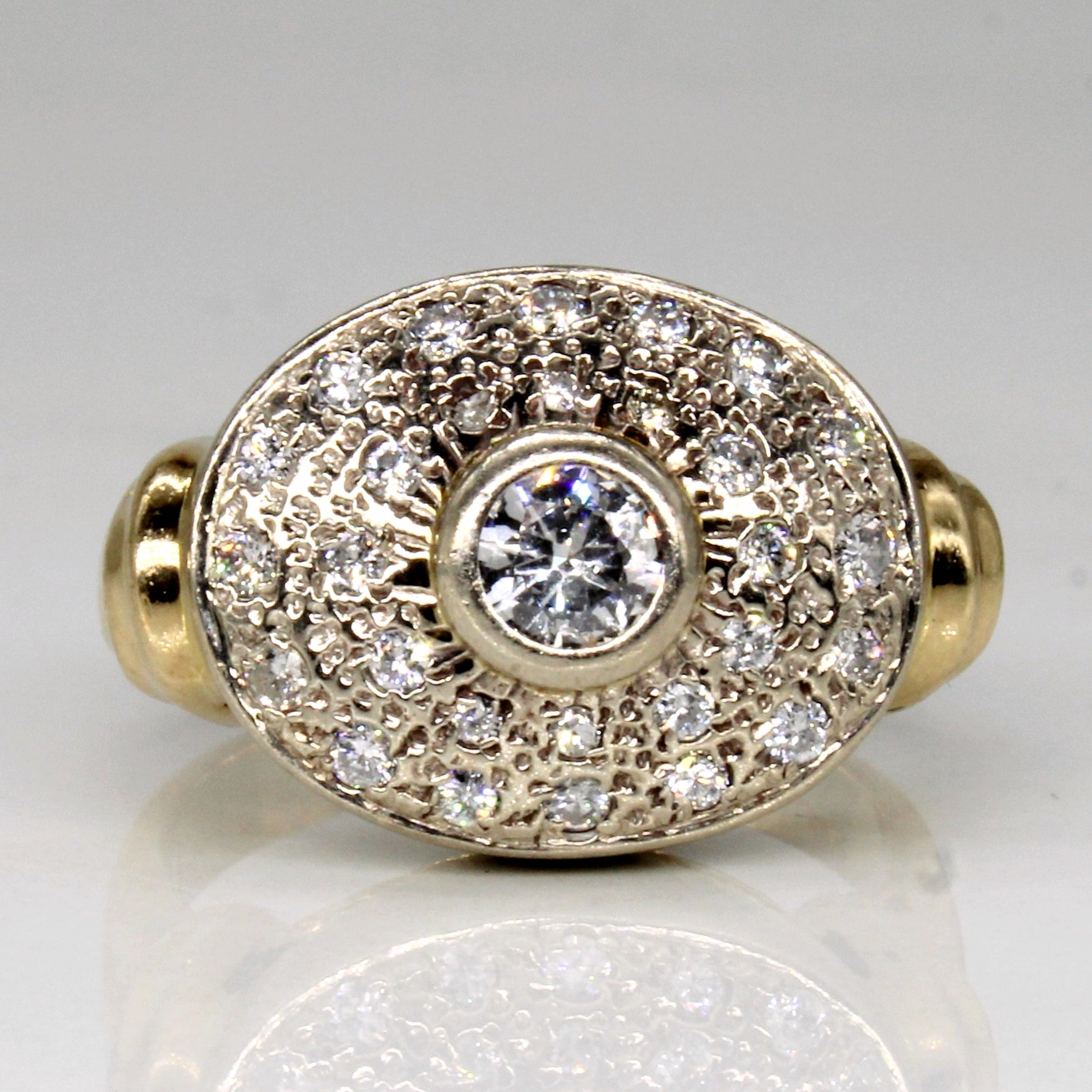 Diamond Halo Cocktail 14k Ring | 0.50ctw | SZ 5.25 |