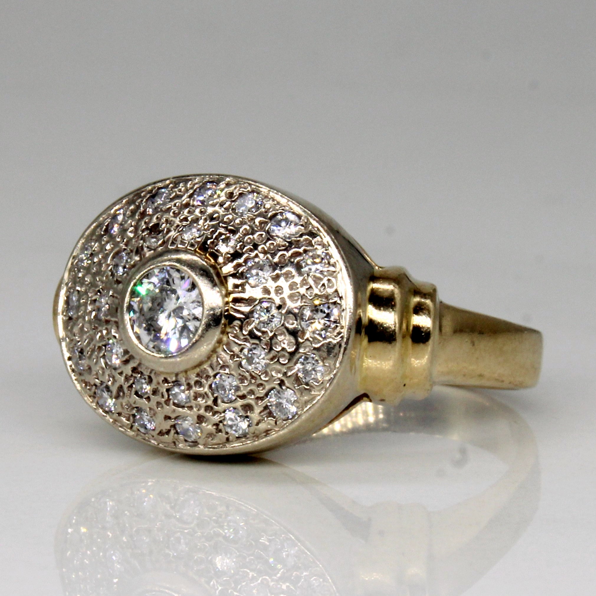 Diamond Halo Cocktail 14k Ring | 0.50ctw | SZ 5.25 |