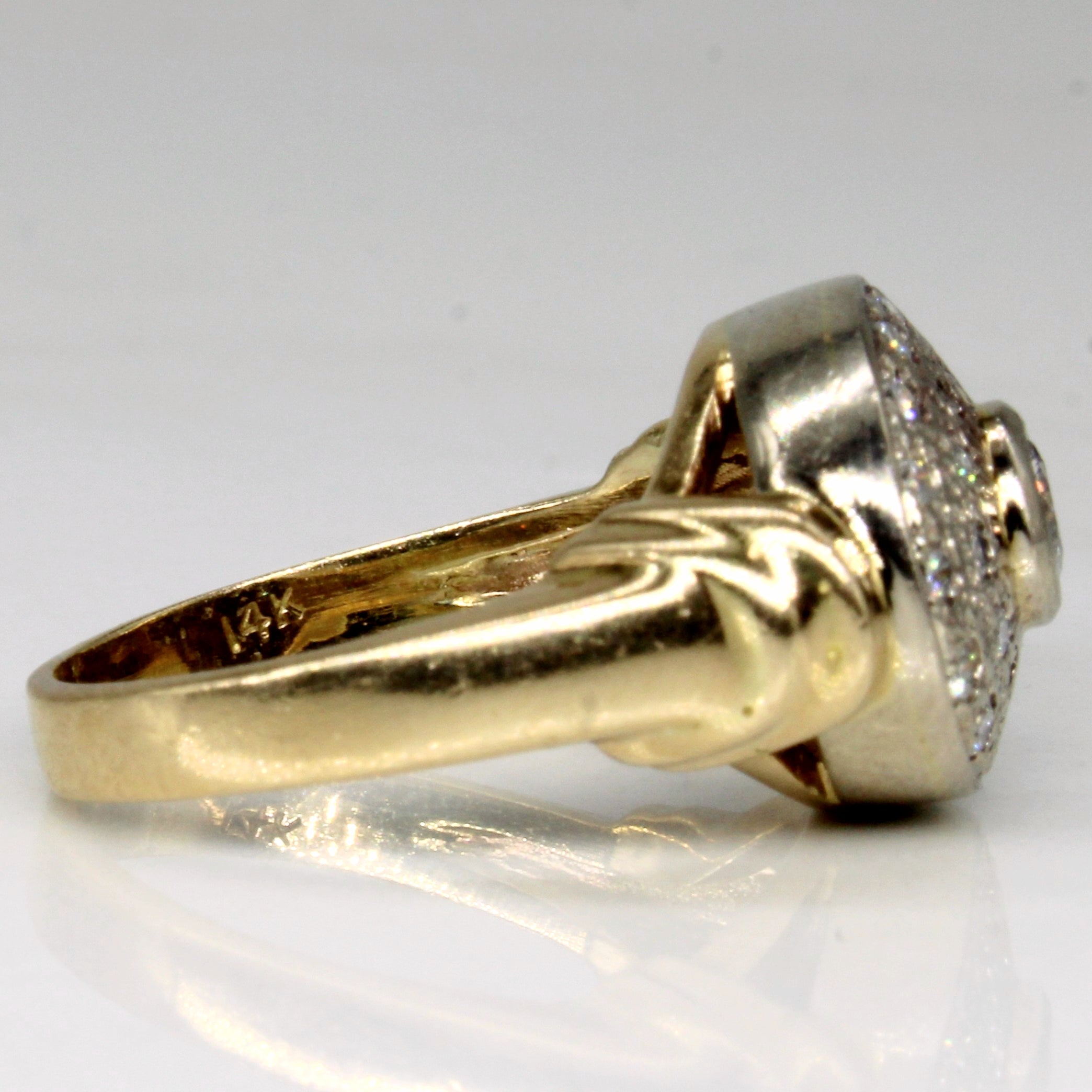 Diamond Halo Cocktail 14k Ring | 0.50ctw | SZ 5.25 |