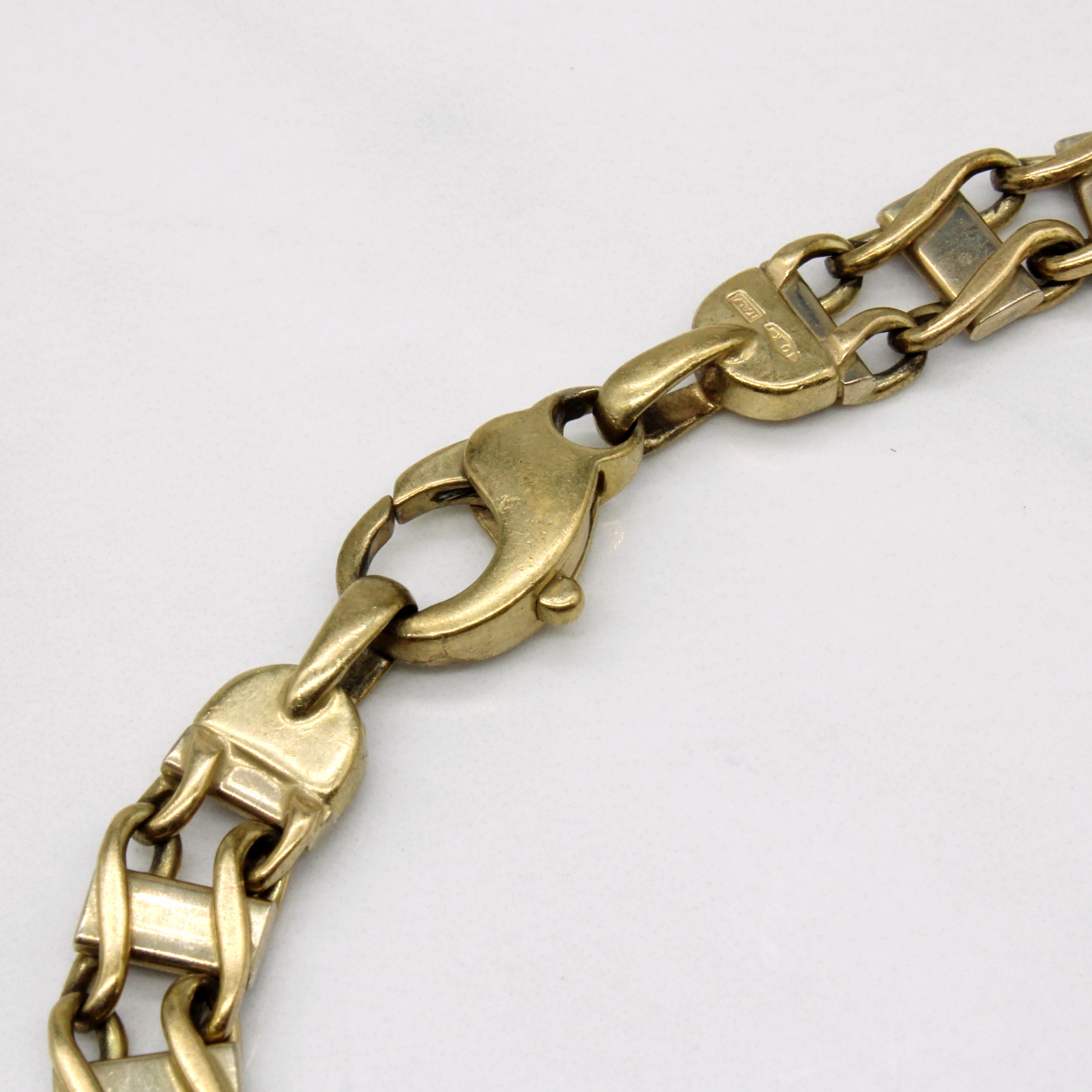 10k Yellow Gold Unique Link Bracelet | 9" |