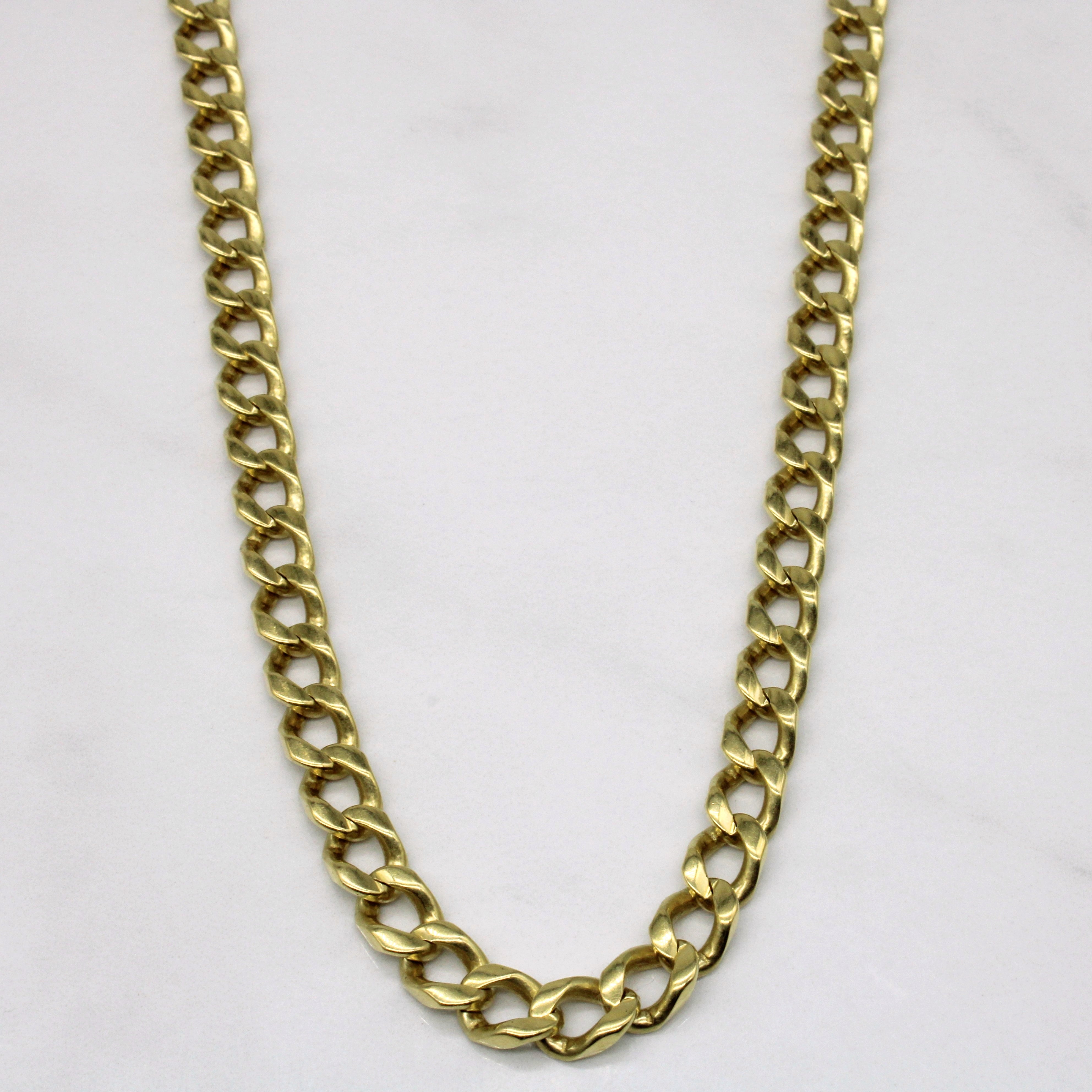 18k Yellow Gold Curb Link Chain | 22" |