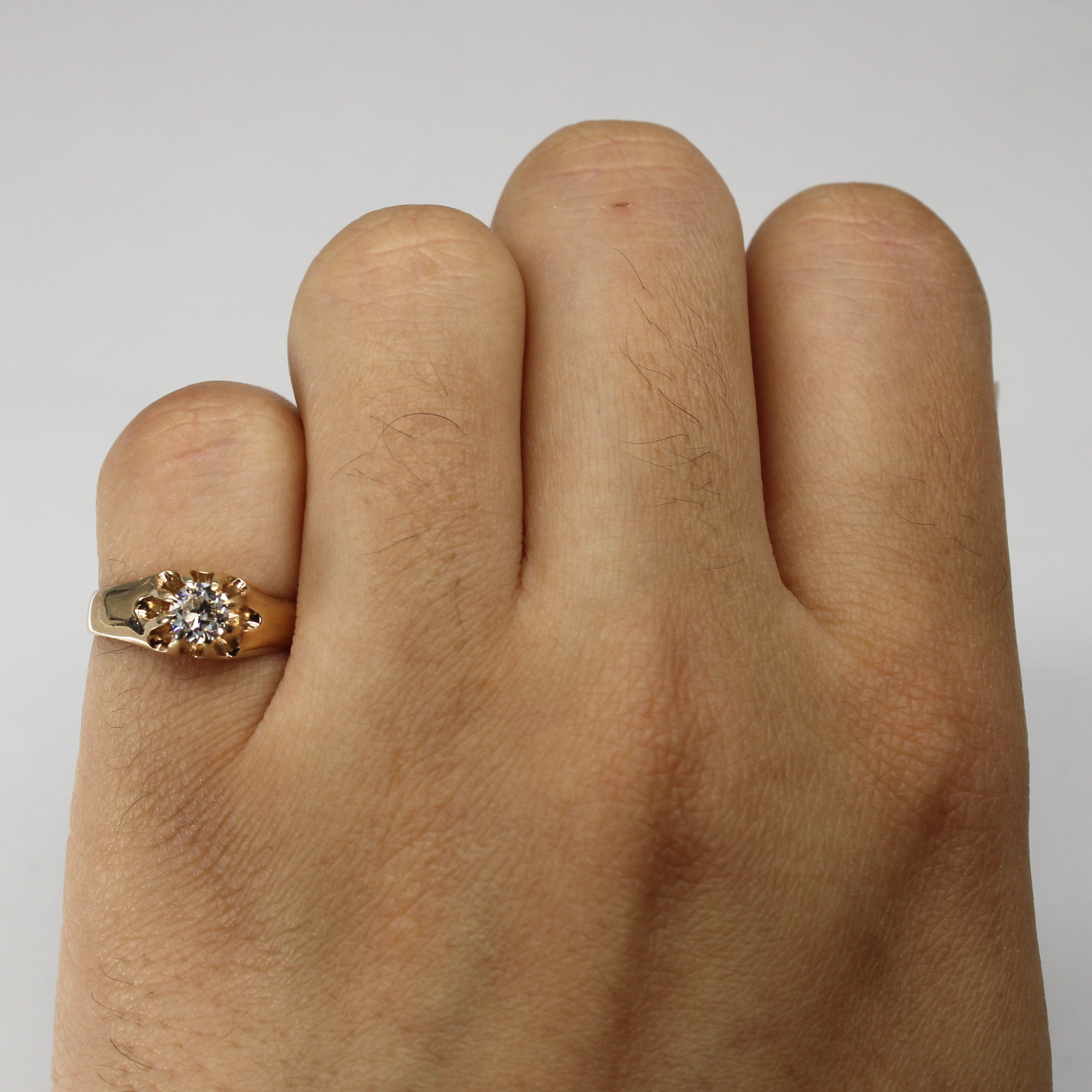 Belcher Set Solitaire Diamond Ring | 0.30ct | SZ 4.5 |
