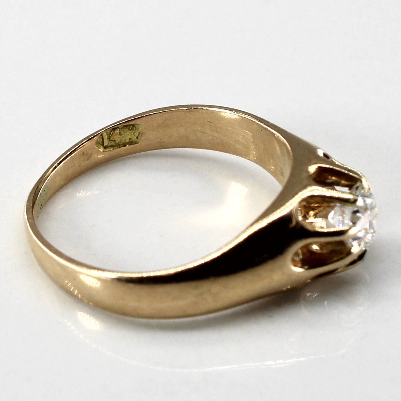 Belcher Set Solitaire Diamond Ring | 0.30ct | SZ 4.5 |