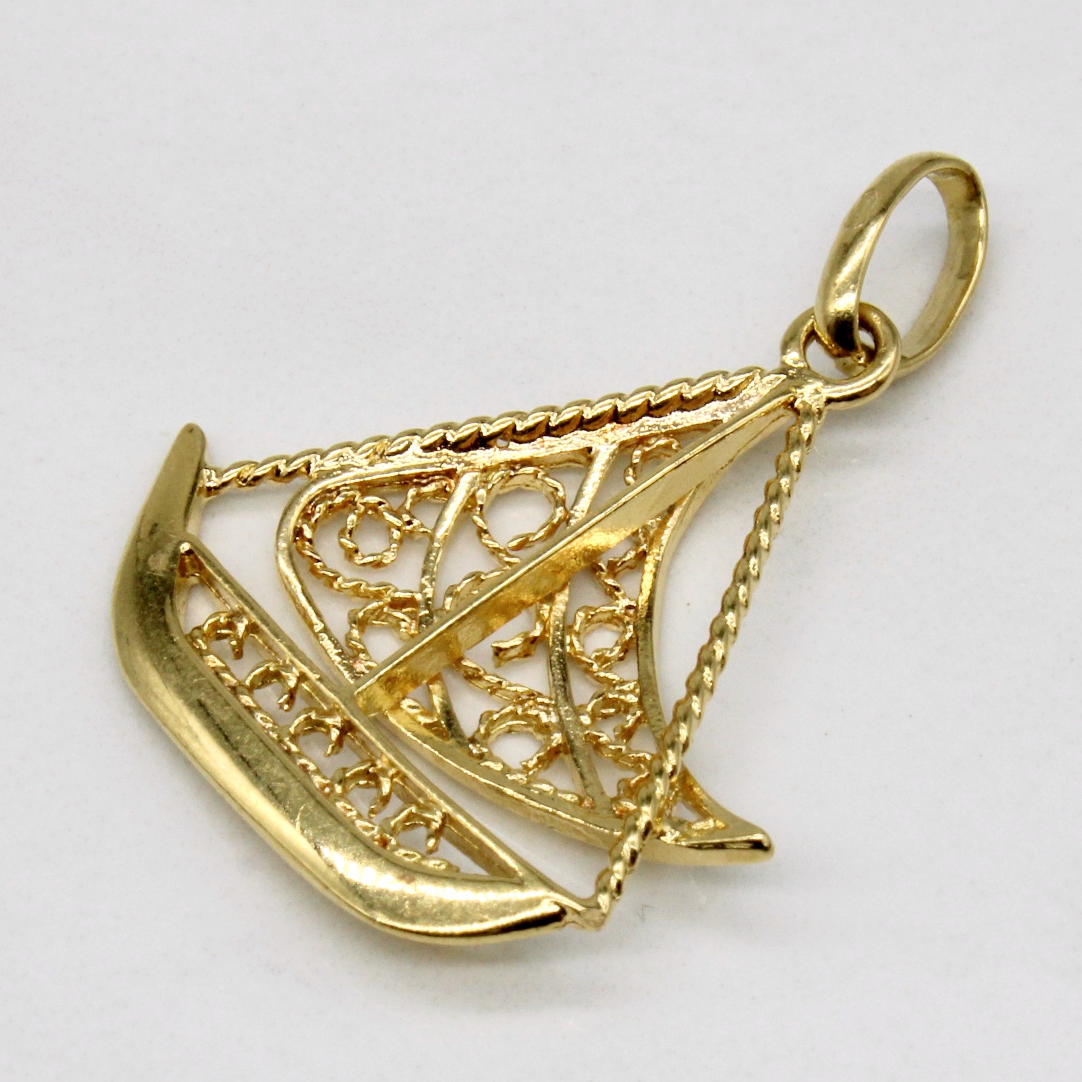 18k Yellow Gold Boat Charm