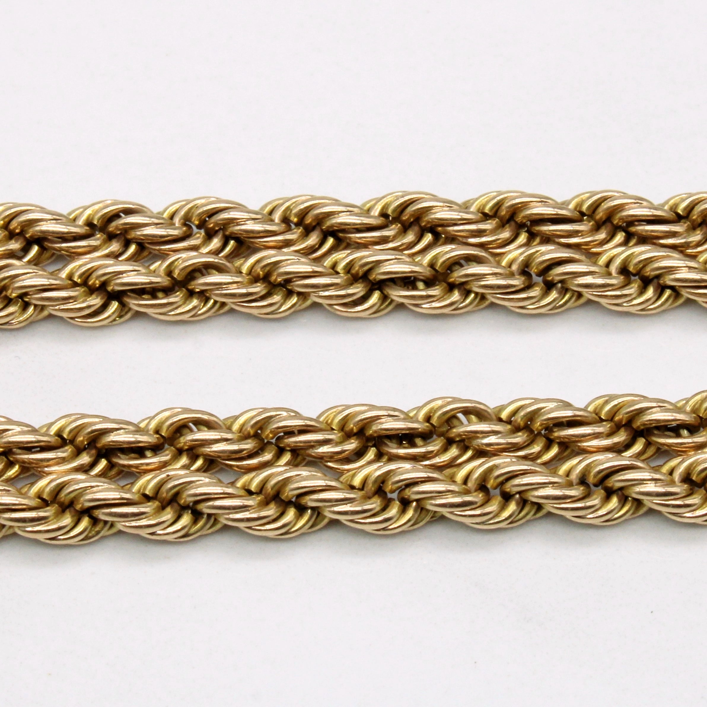 10k Yellow Gold Tiered Rope Chain Bracelet | 8.25" |