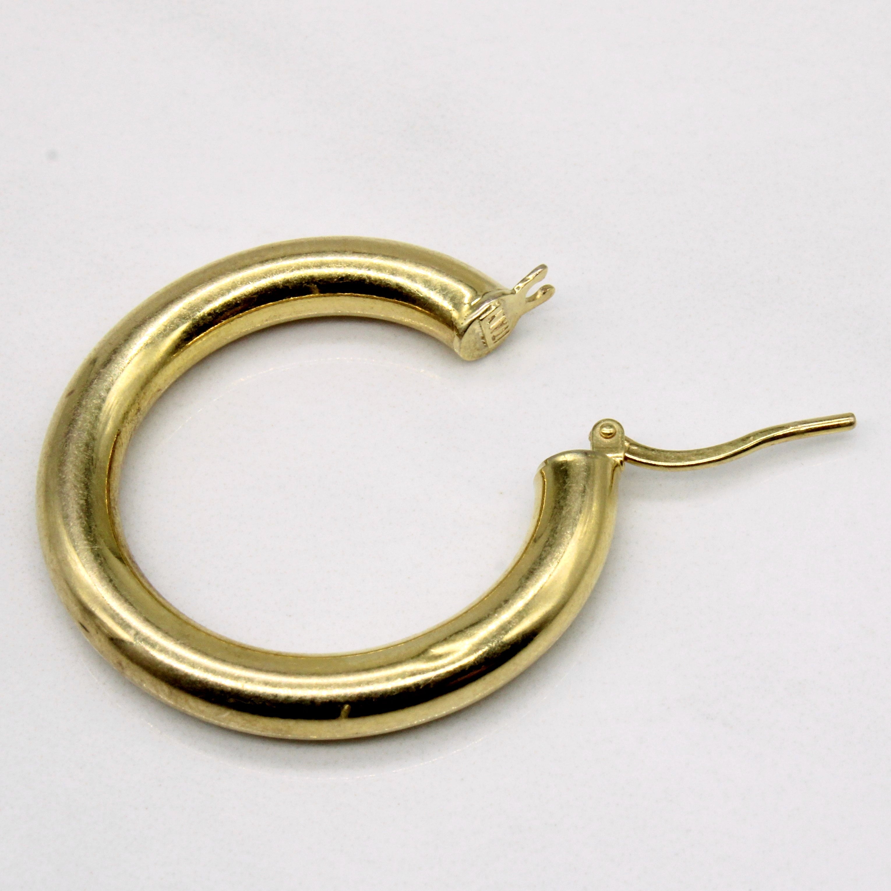 18k Italian Yellow Gold Hoop Earrings