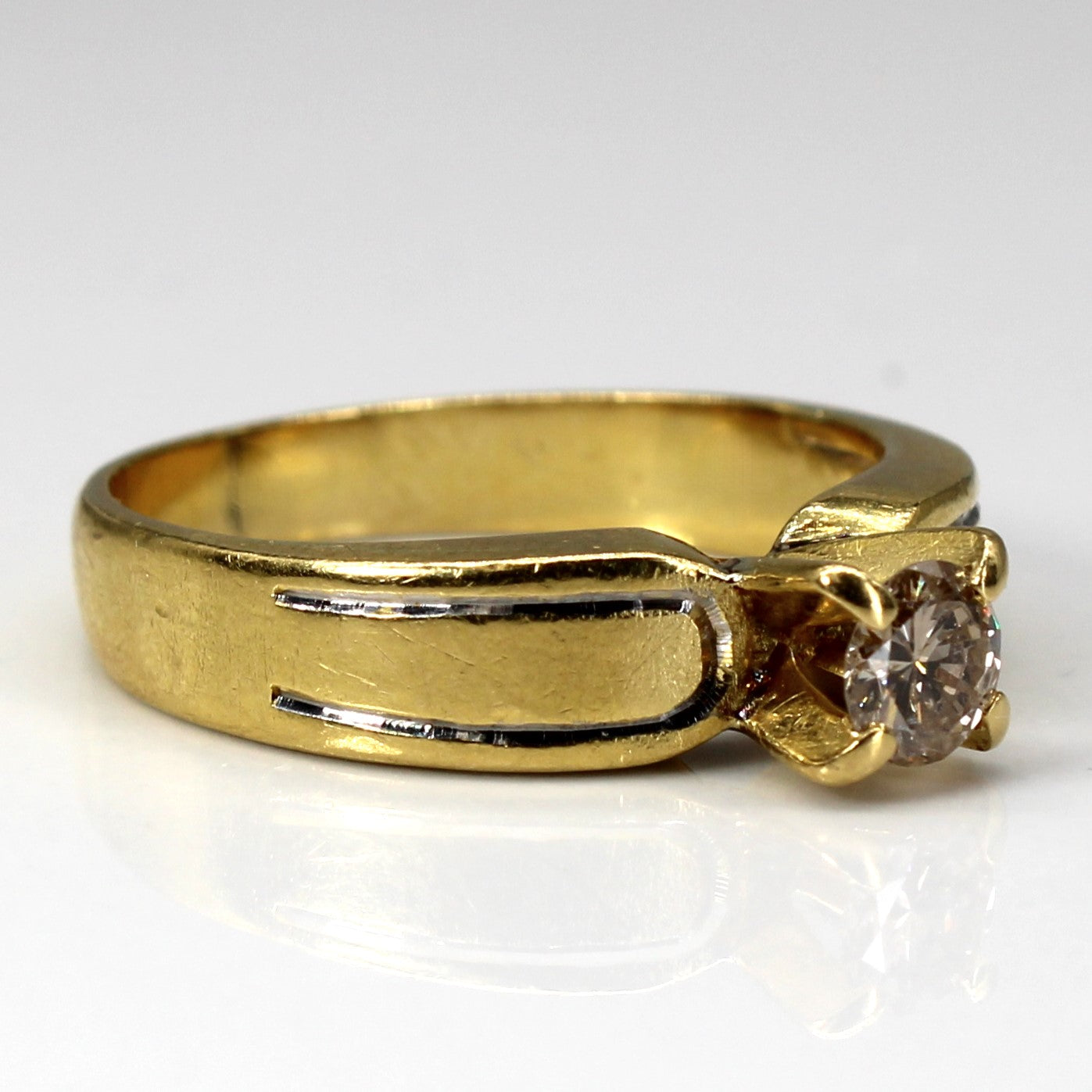 Solitaire Diamond 21k Gold Ring | 0.40ct | SZ 8.75 |