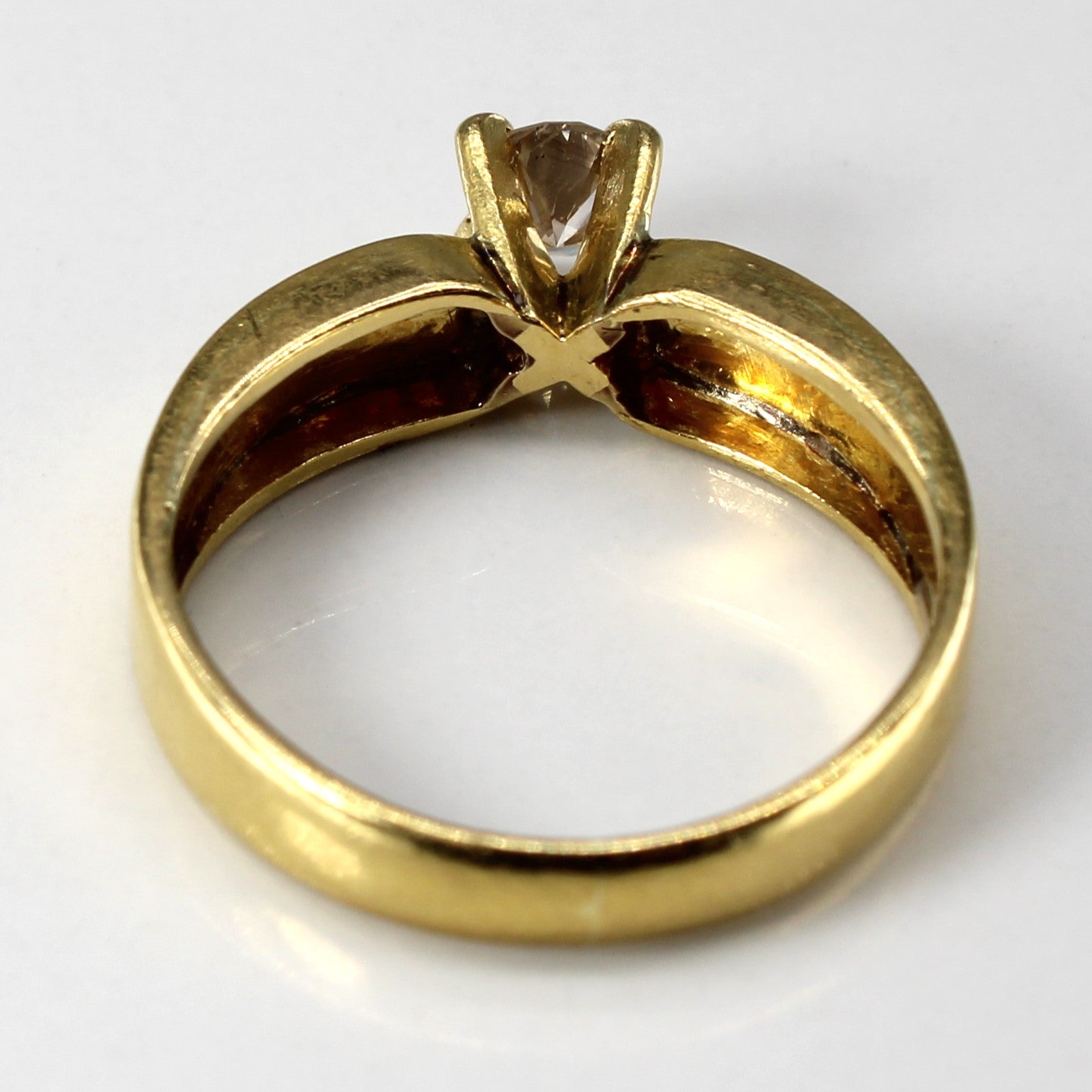 Solitaire Diamond 21k Gold Ring | 0.40ct | SZ 8.75 |