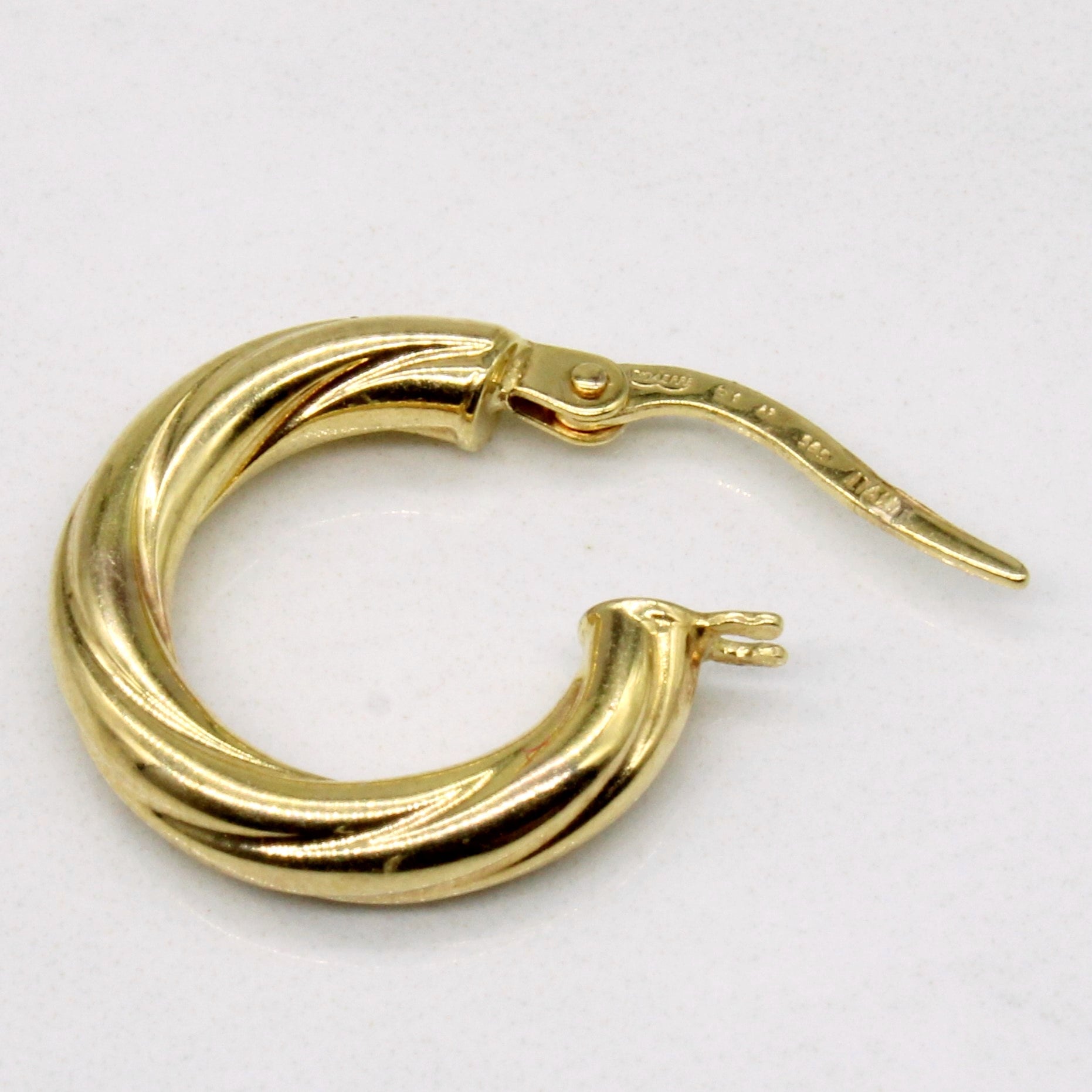 14k Yellow Gold Twist Hoop Earrings