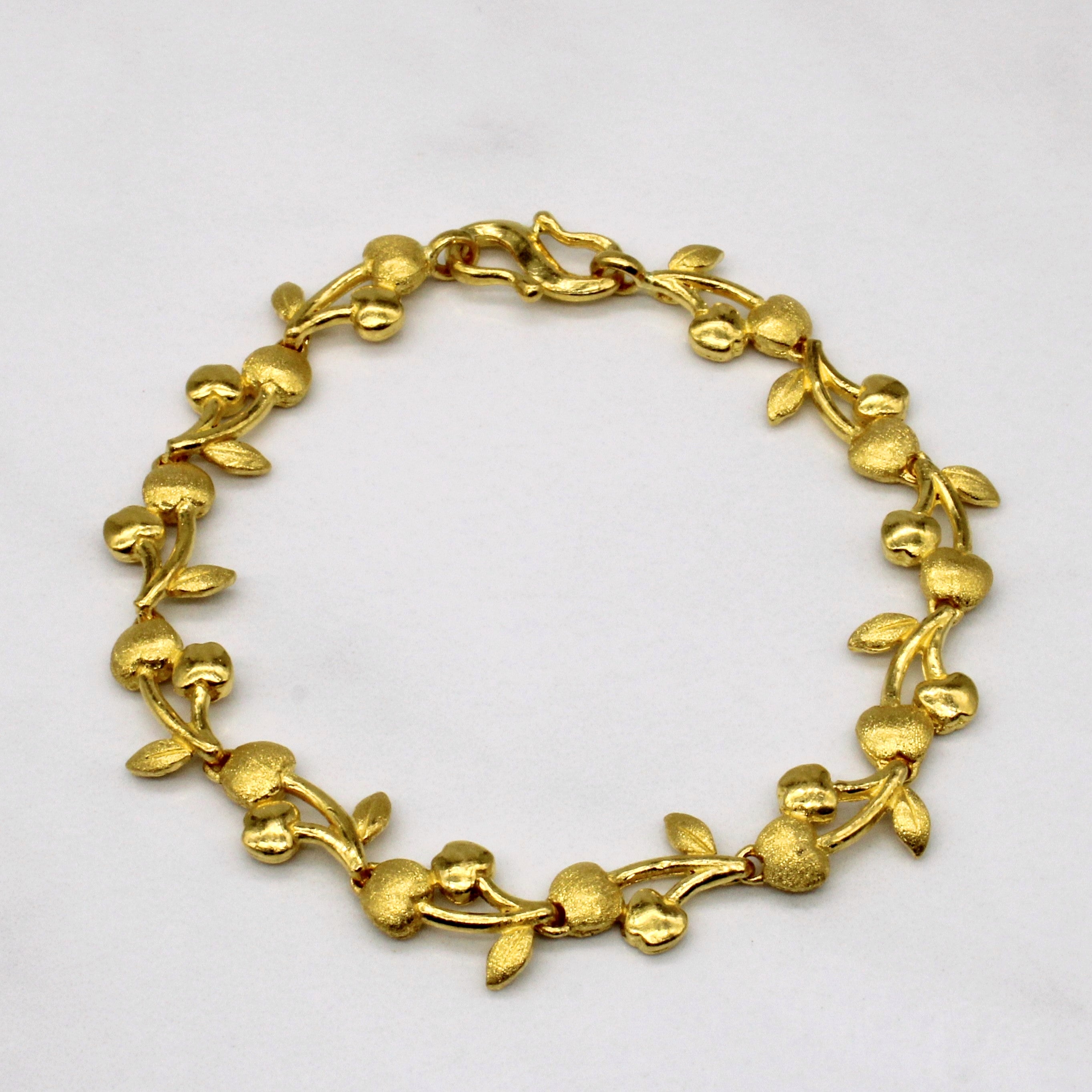 Bracelet en or jaune 24 carats à motif de vigne | 18 cm |