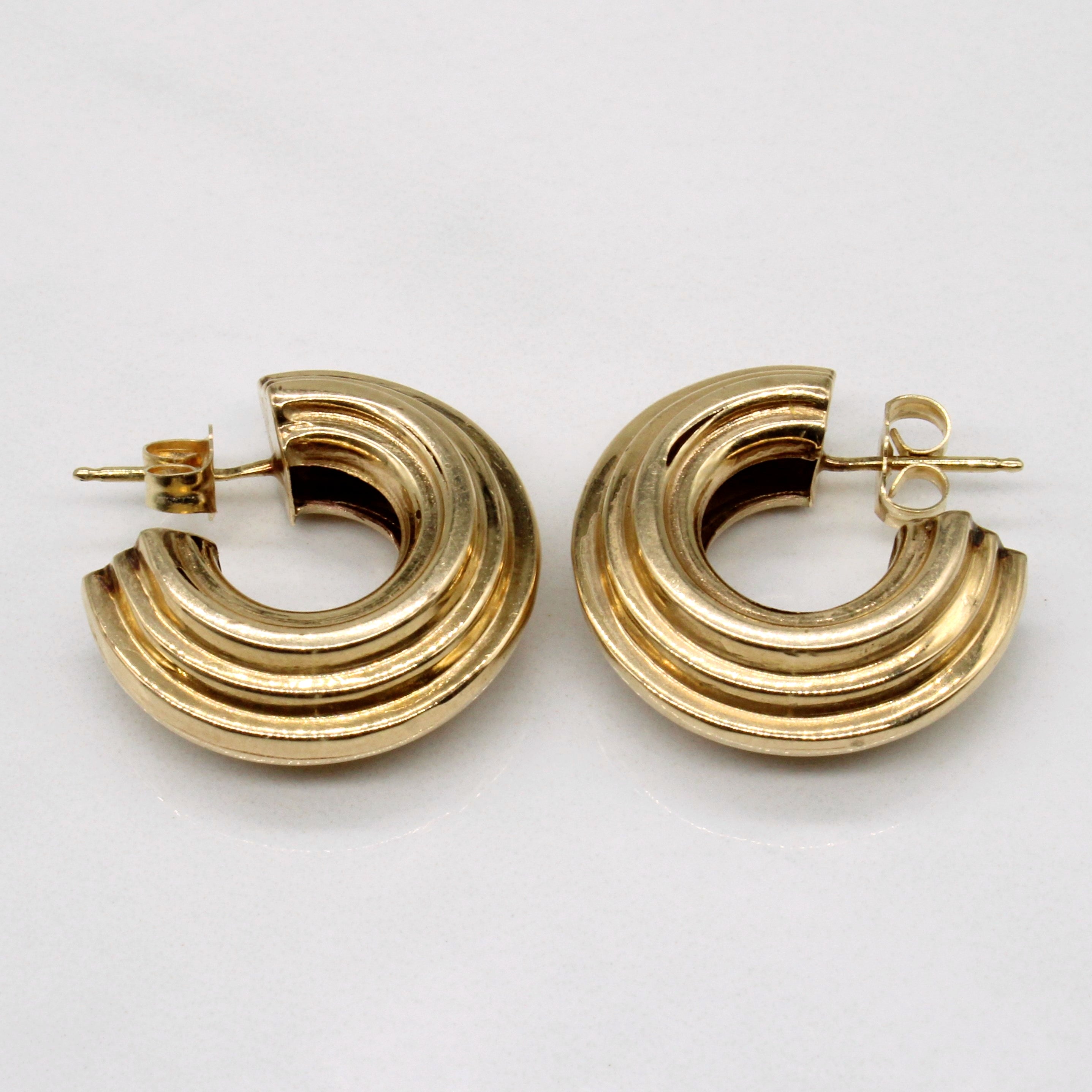 14k Yellow Gold Hoop Earrings