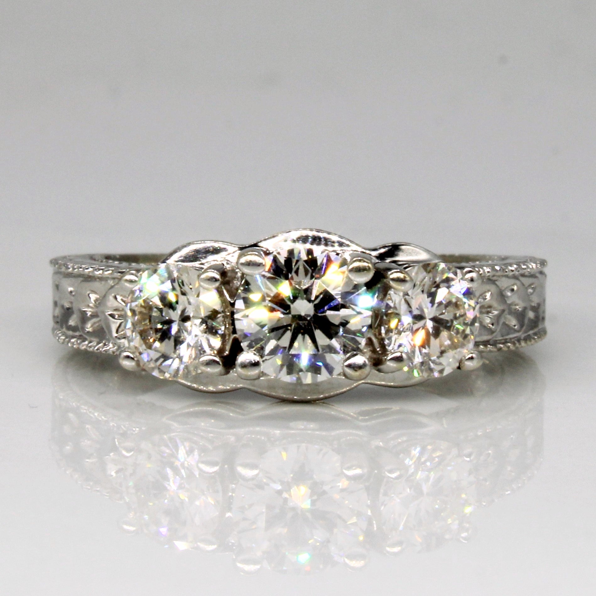 Three Stone Diamond Engagement Ring | 1.45ctw | SZ 7.5 |
