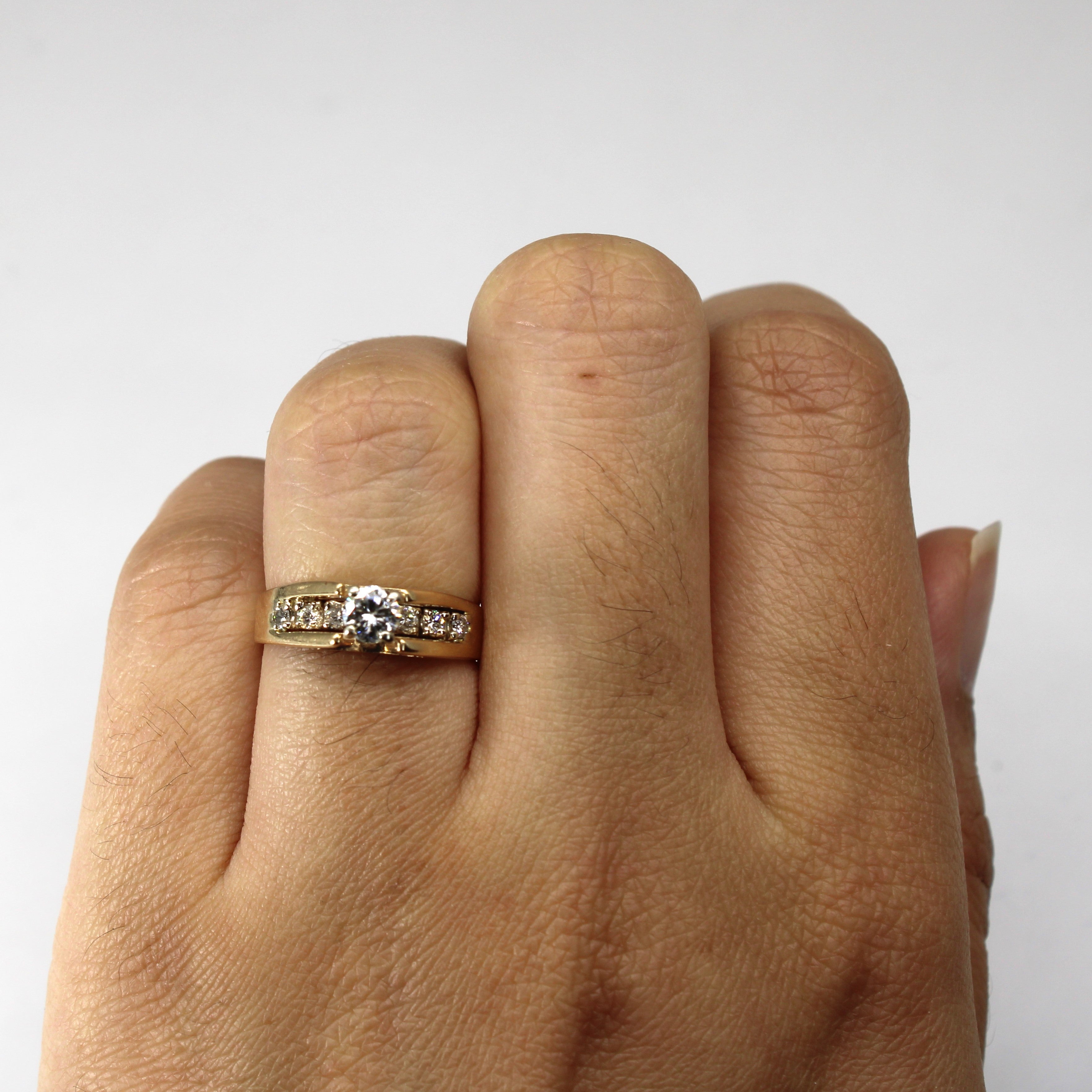 High Set Diamond with Accents Ring | 0.39ctw | SZ 5.25 |