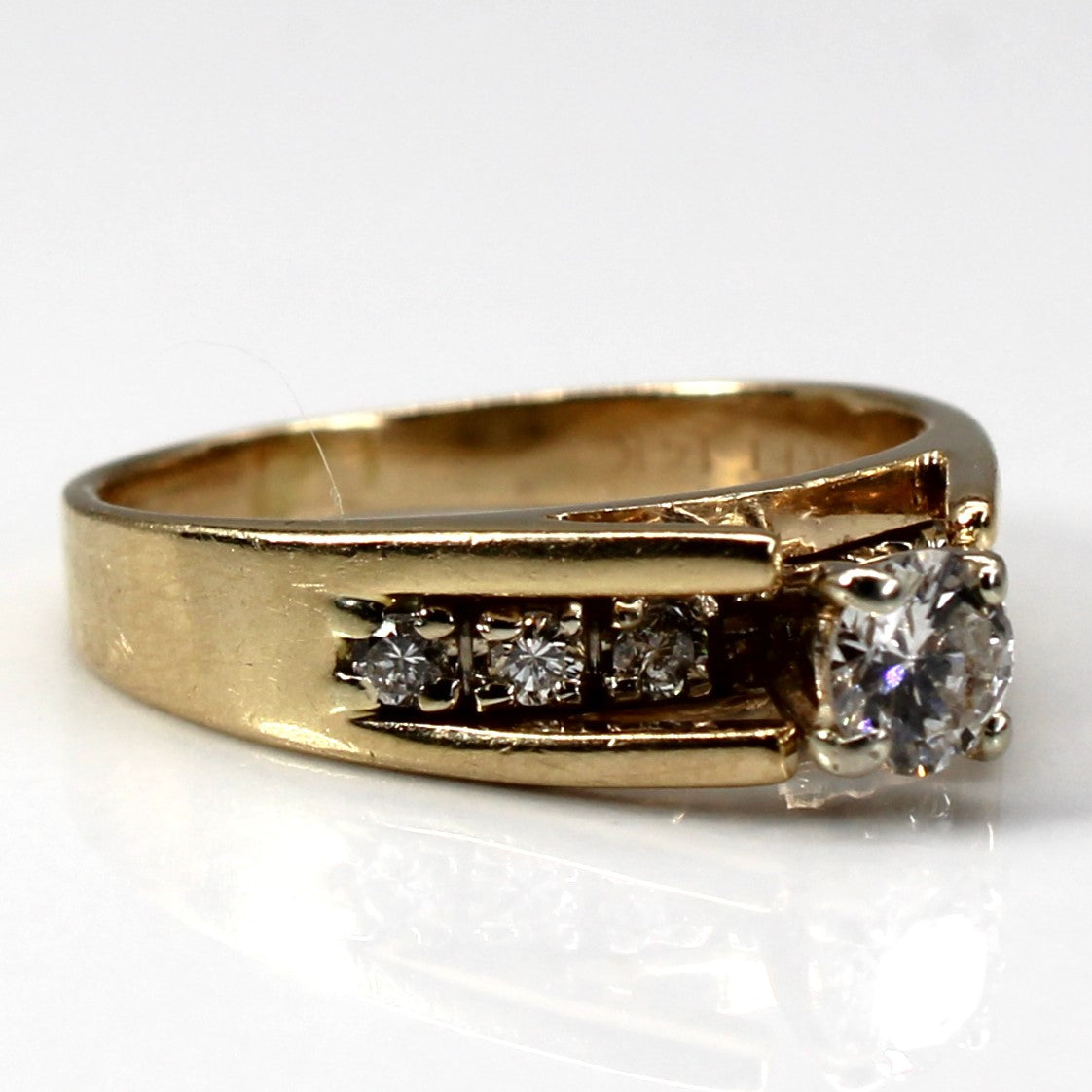 High Set Diamond with Accents Ring | 0.39ctw | SZ 5.25 |