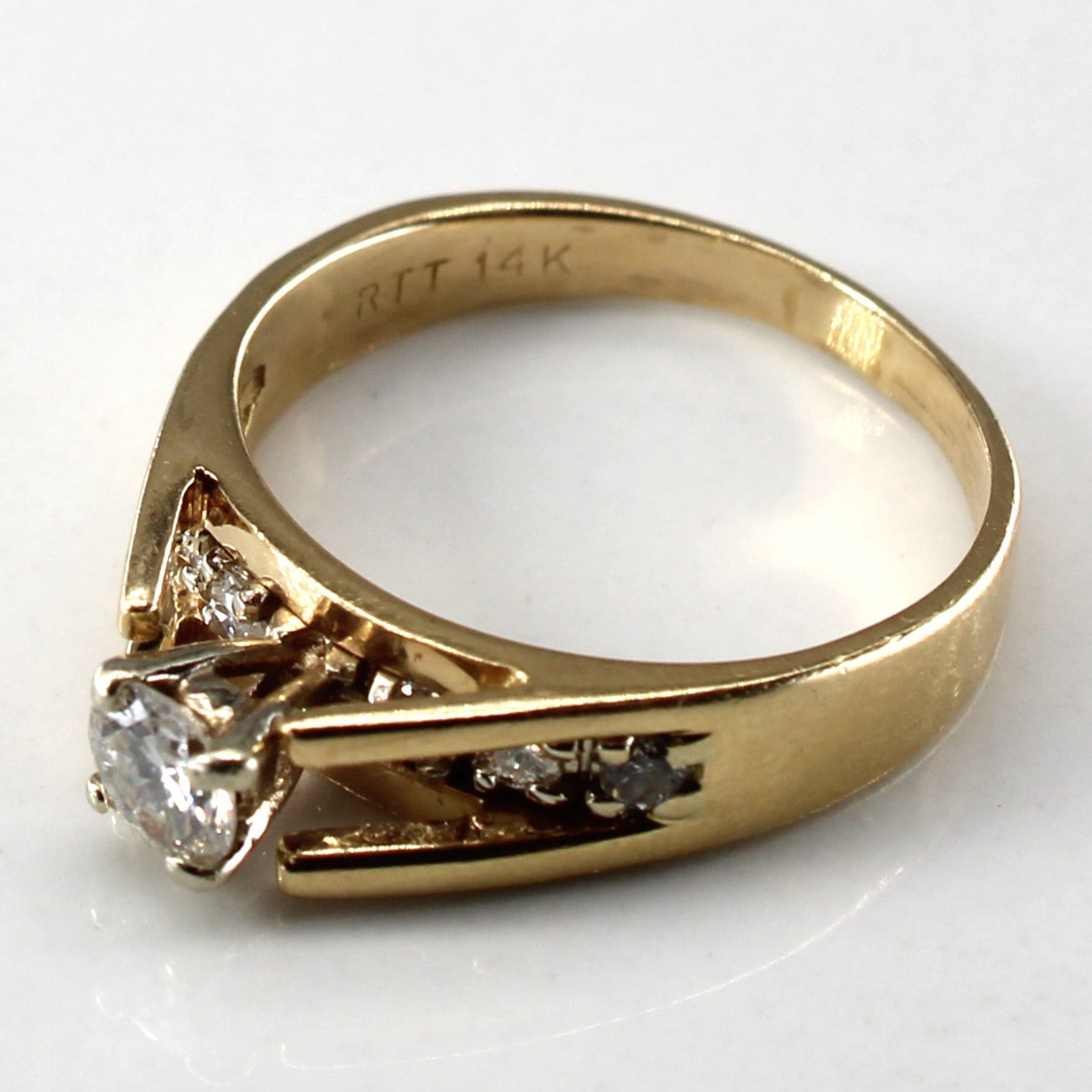 High Set Diamond with Accents Ring | 0.39ctw | SZ 5.25 |