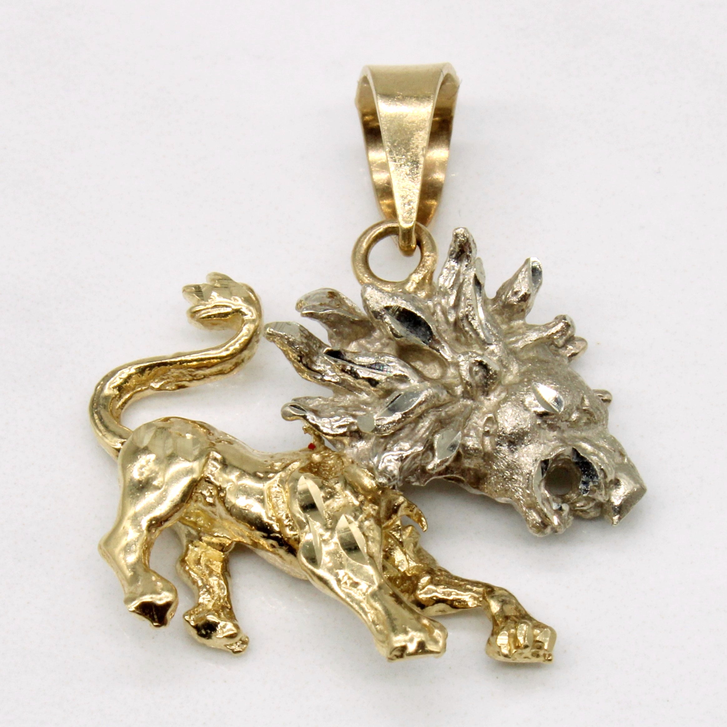 10k Two Tone Gold Lion Charm