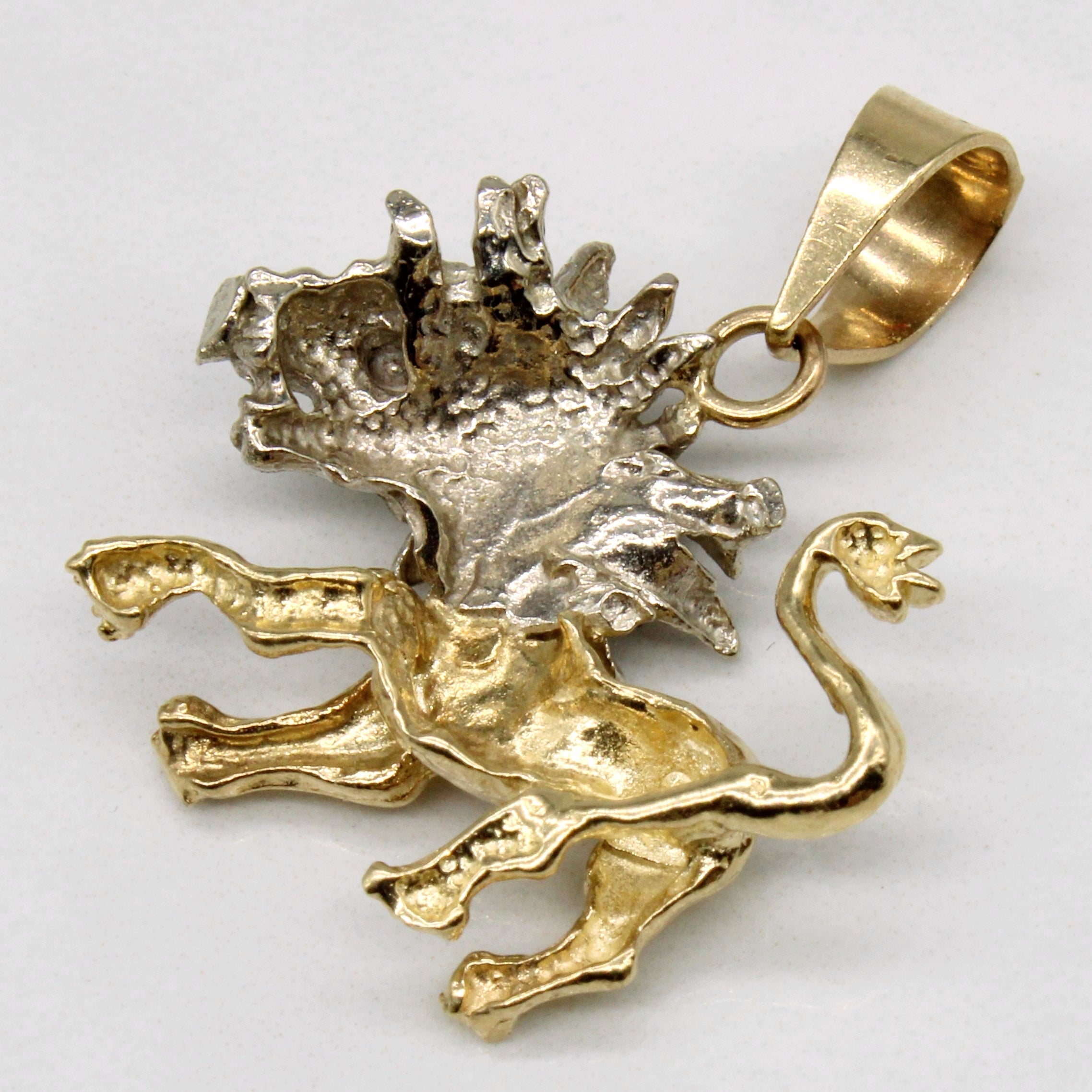 10k Two Tone Gold Lion Charm