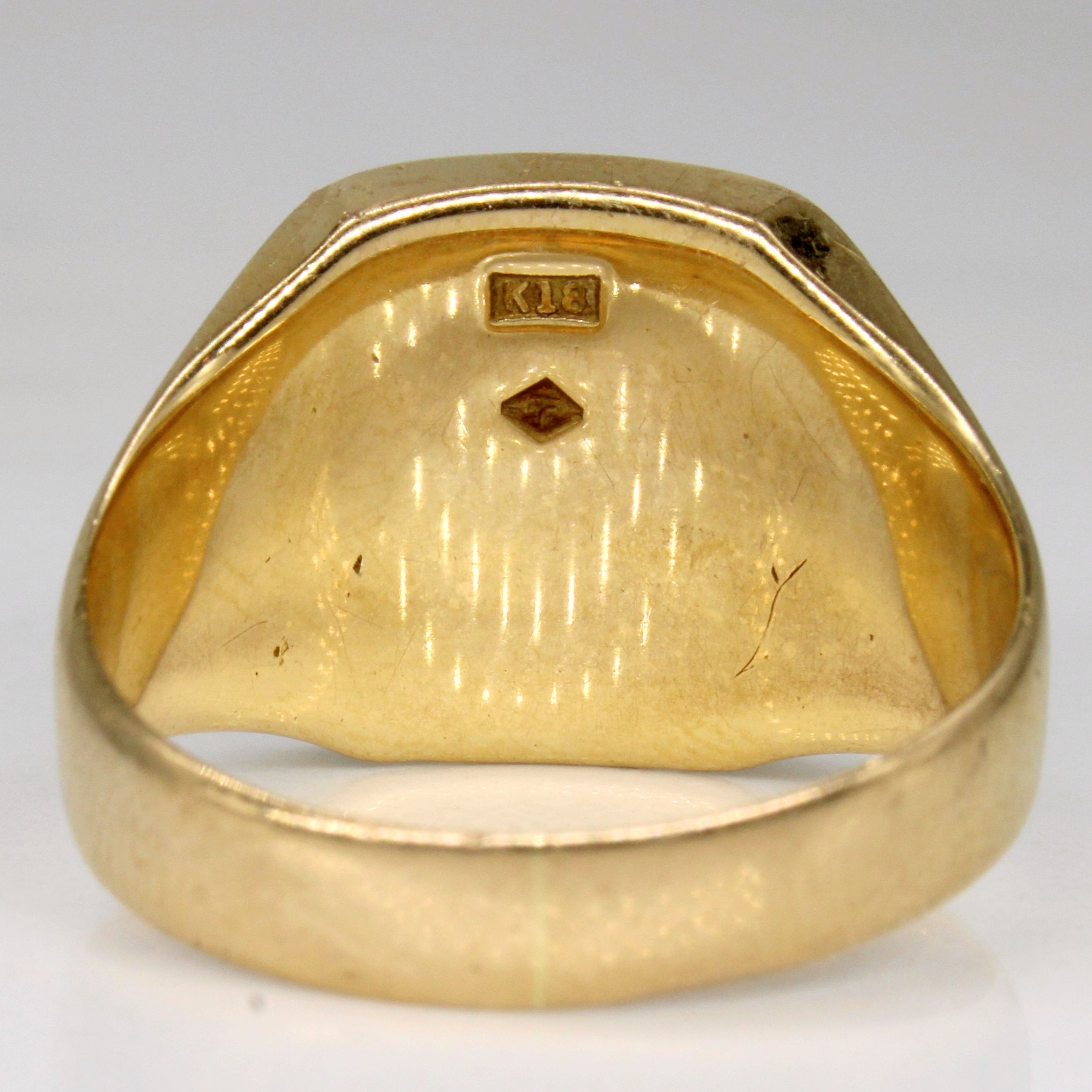 18k Yellow Gold Square Face Ring | SZ 10 |