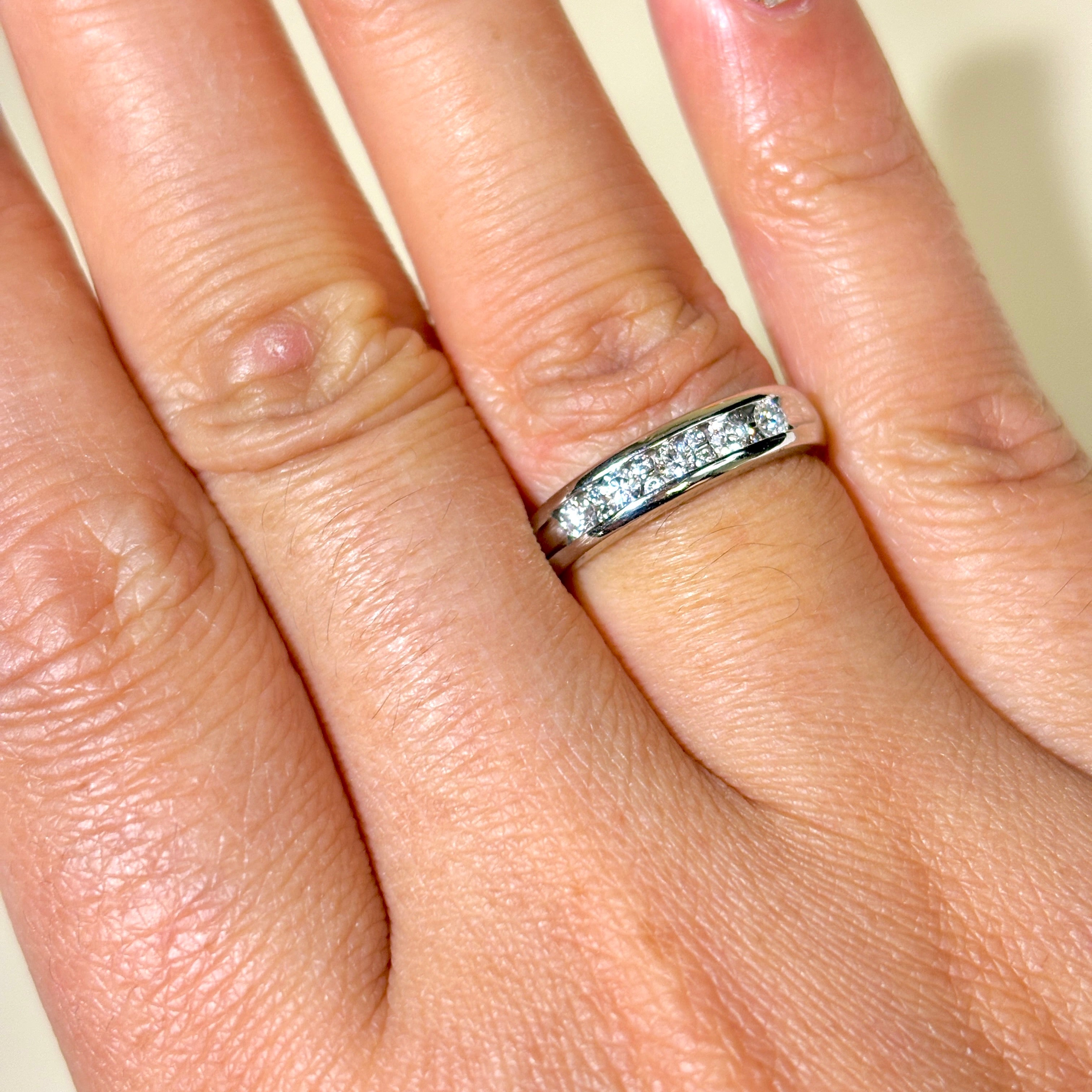 14k White Gold Channel Set Diamond Band | 0.28ctw | SZ 5.25