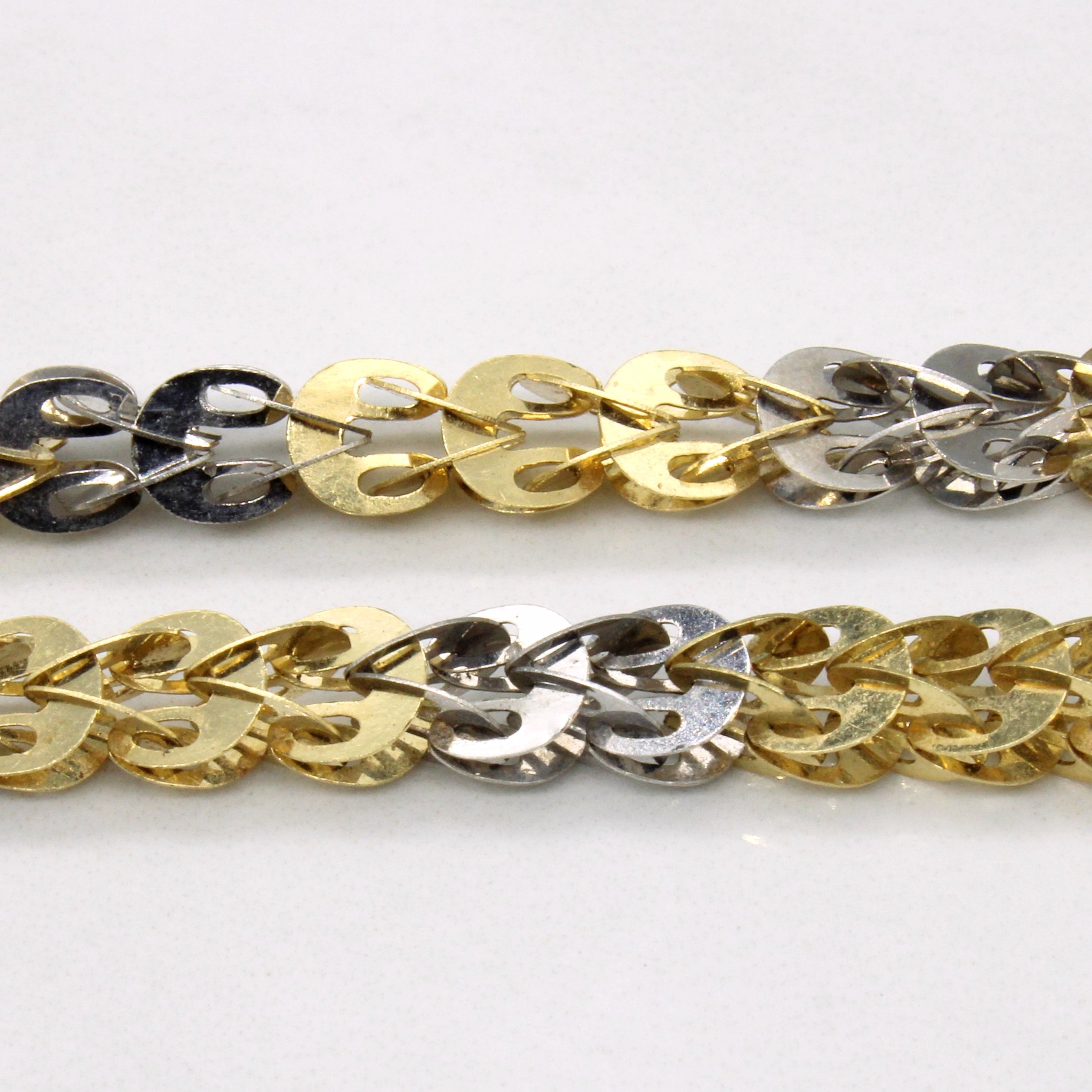18k Two Tone Gold Unique Link Chain | 24" |