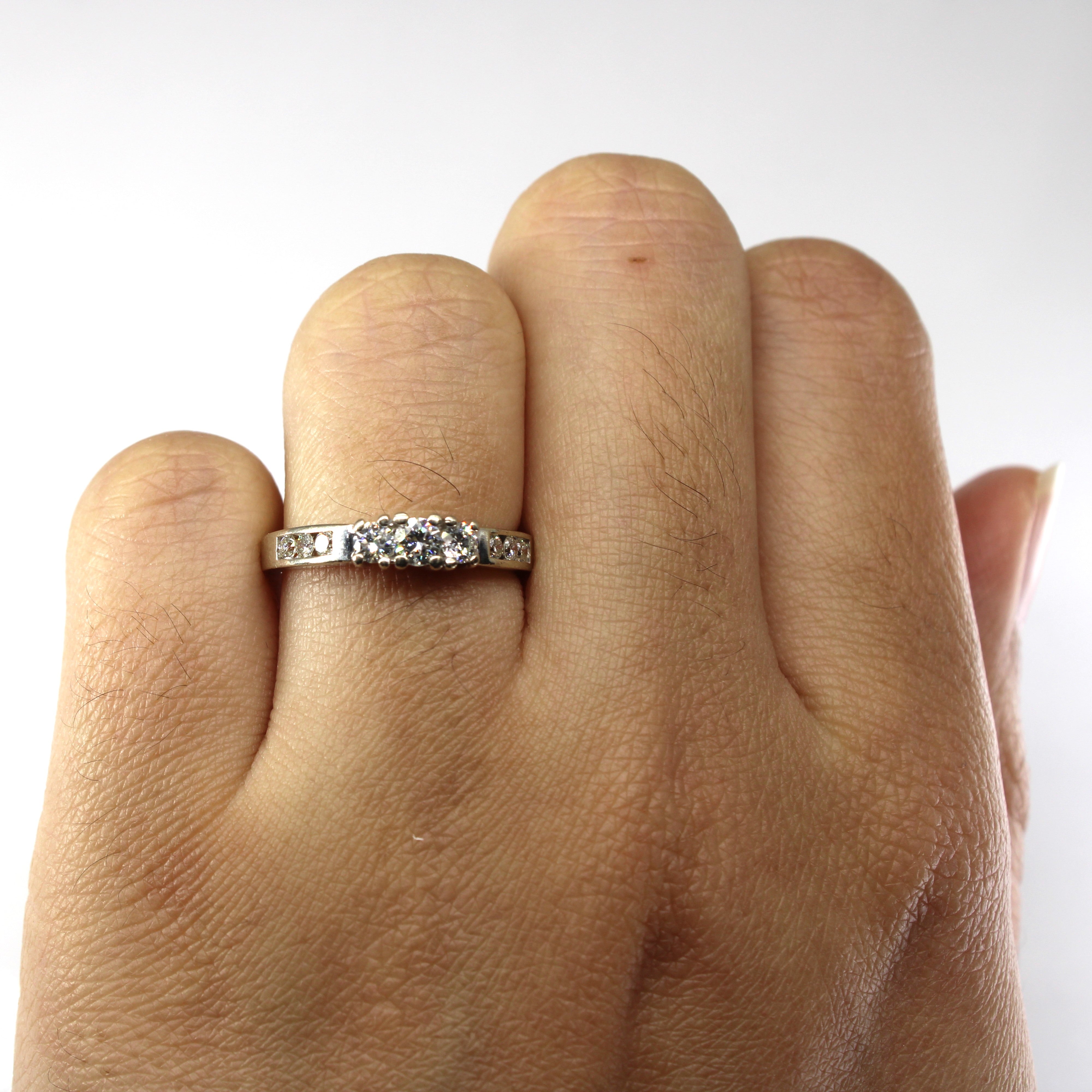 Three Stone Diamond with Accents Ring | 0.47ctw | SZ 6 |