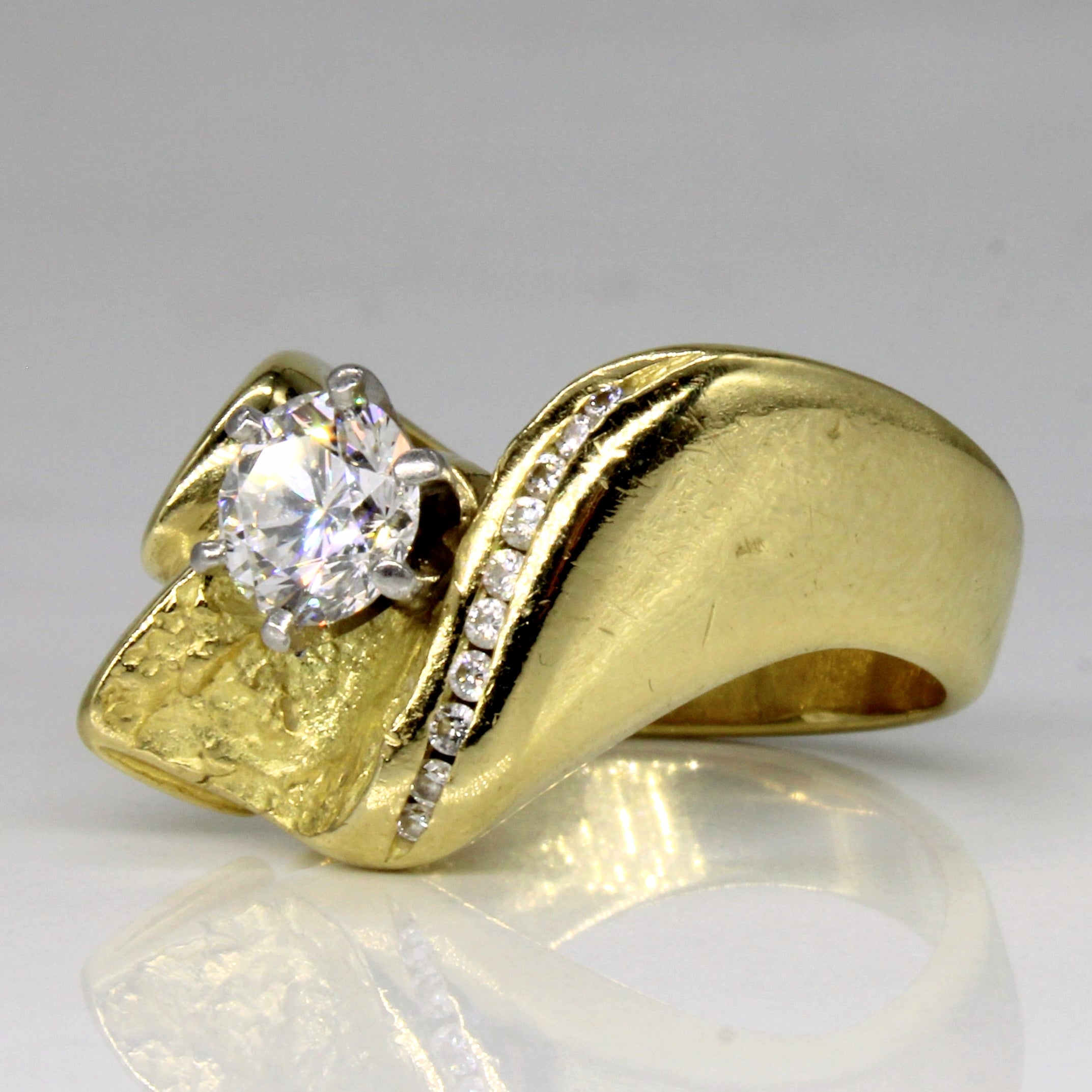 Abstract Diamond Engagement Ring | 0.75ctw | SZ 6.25 |