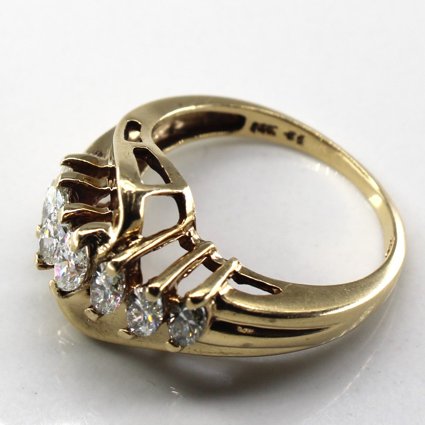 Marquise Diamond Bypass Gold Ring | 1.32ctw | SZ 6 |