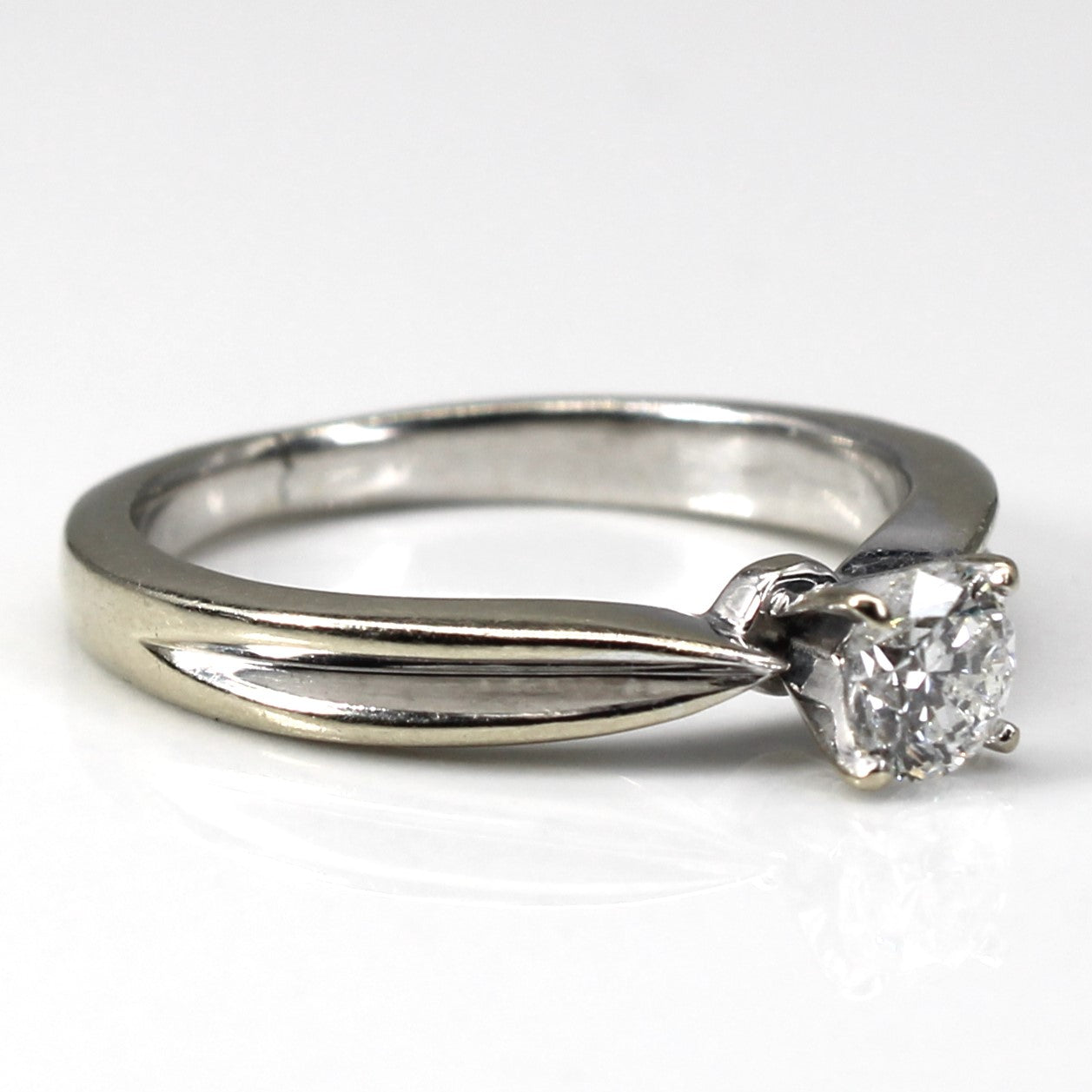 Solitaire Diamond White Gold Ring | 0.31ct | SZ 5.5 |