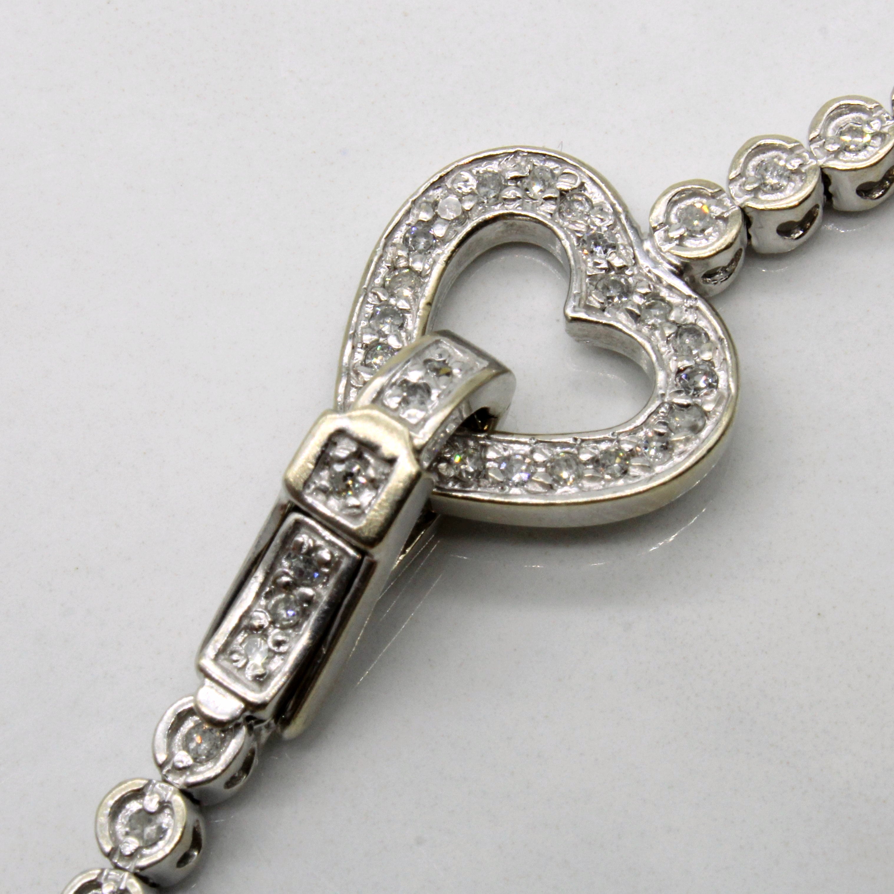 Diamond Heart Closure Bracelet | 0.50ctw | 6.5" |