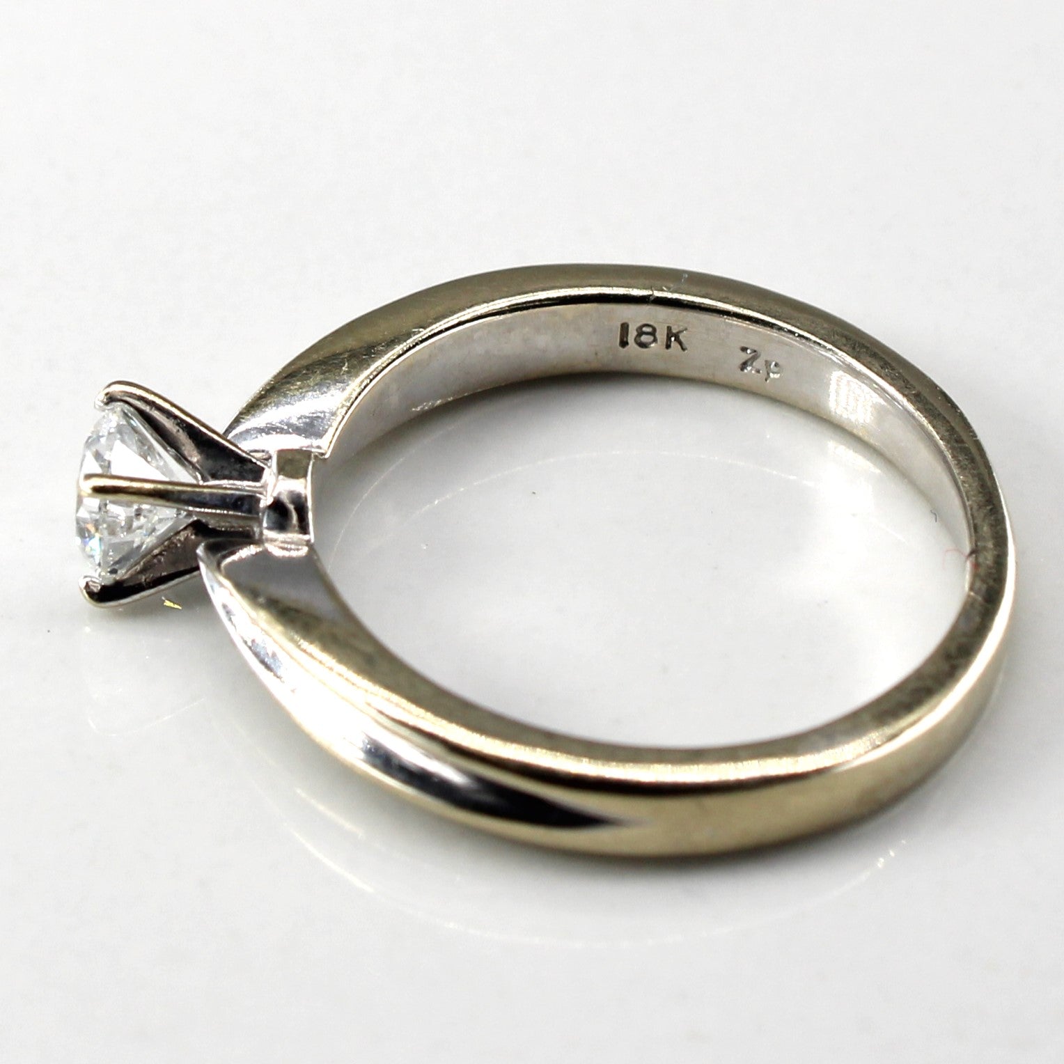 Solitaire Diamond White Gold Ring | 0.31ct | SZ 5.5 |