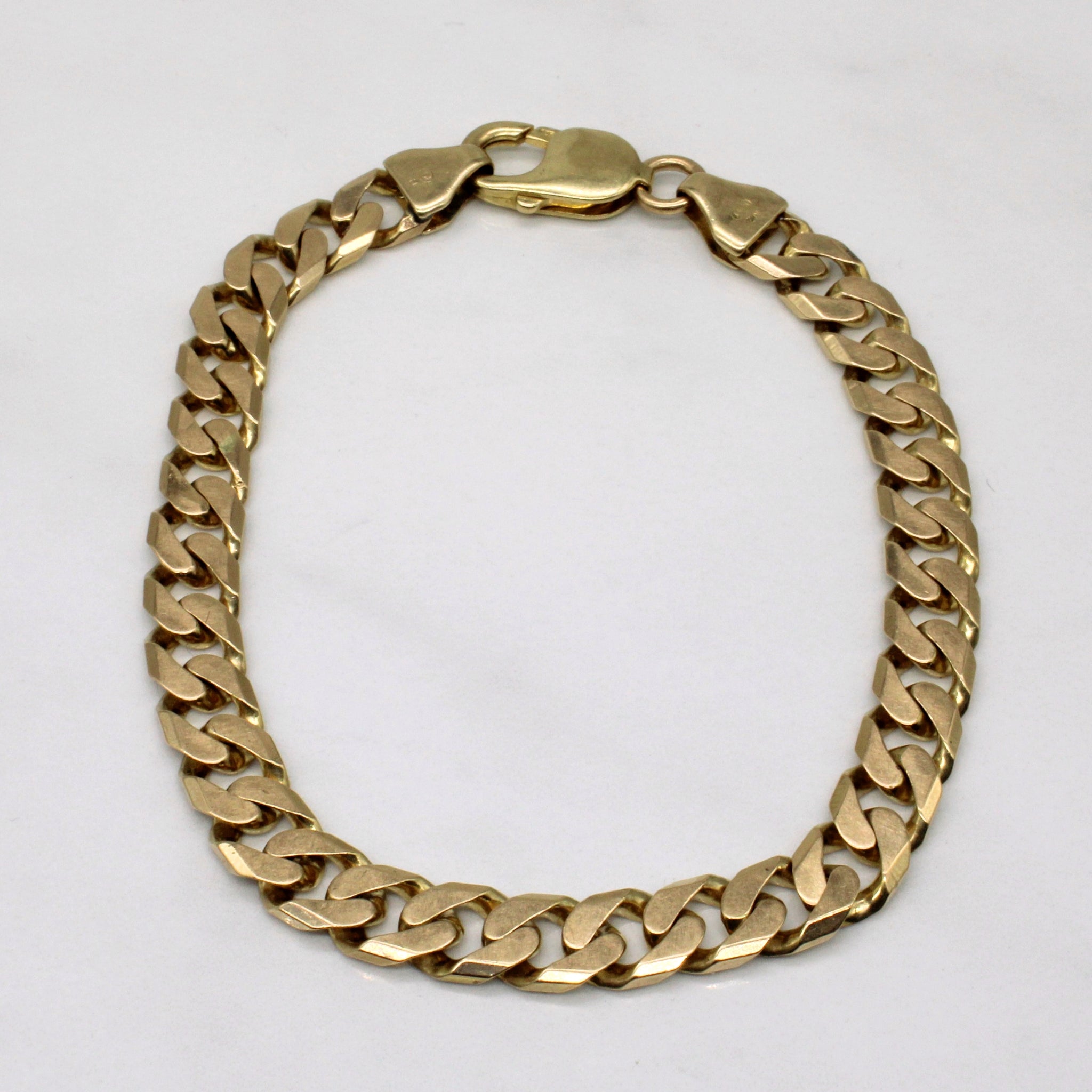 8.2mm 10k Yellow Gold Curb Bracelet main image 0