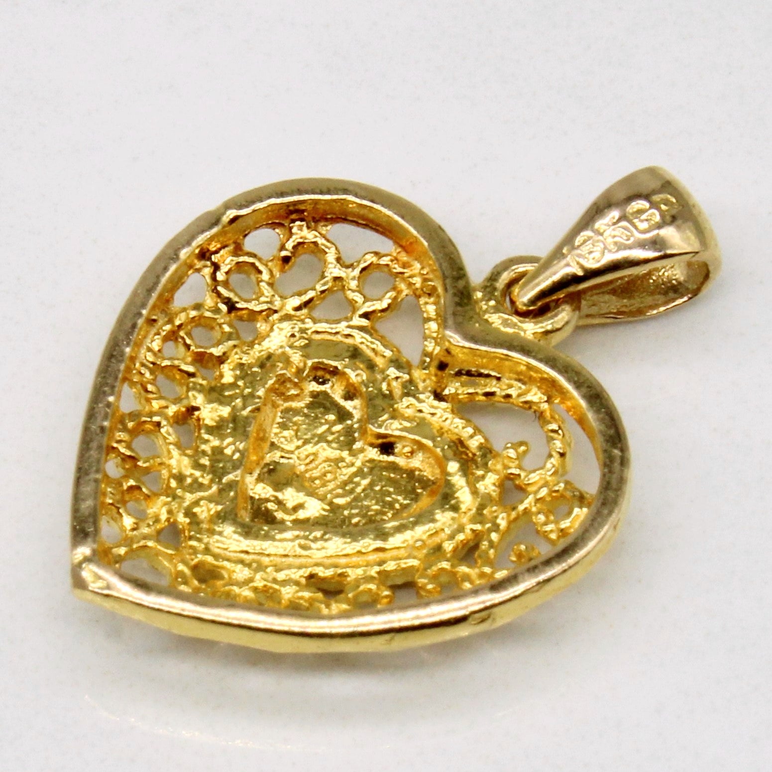 18k Yellow Gold Heart Charm